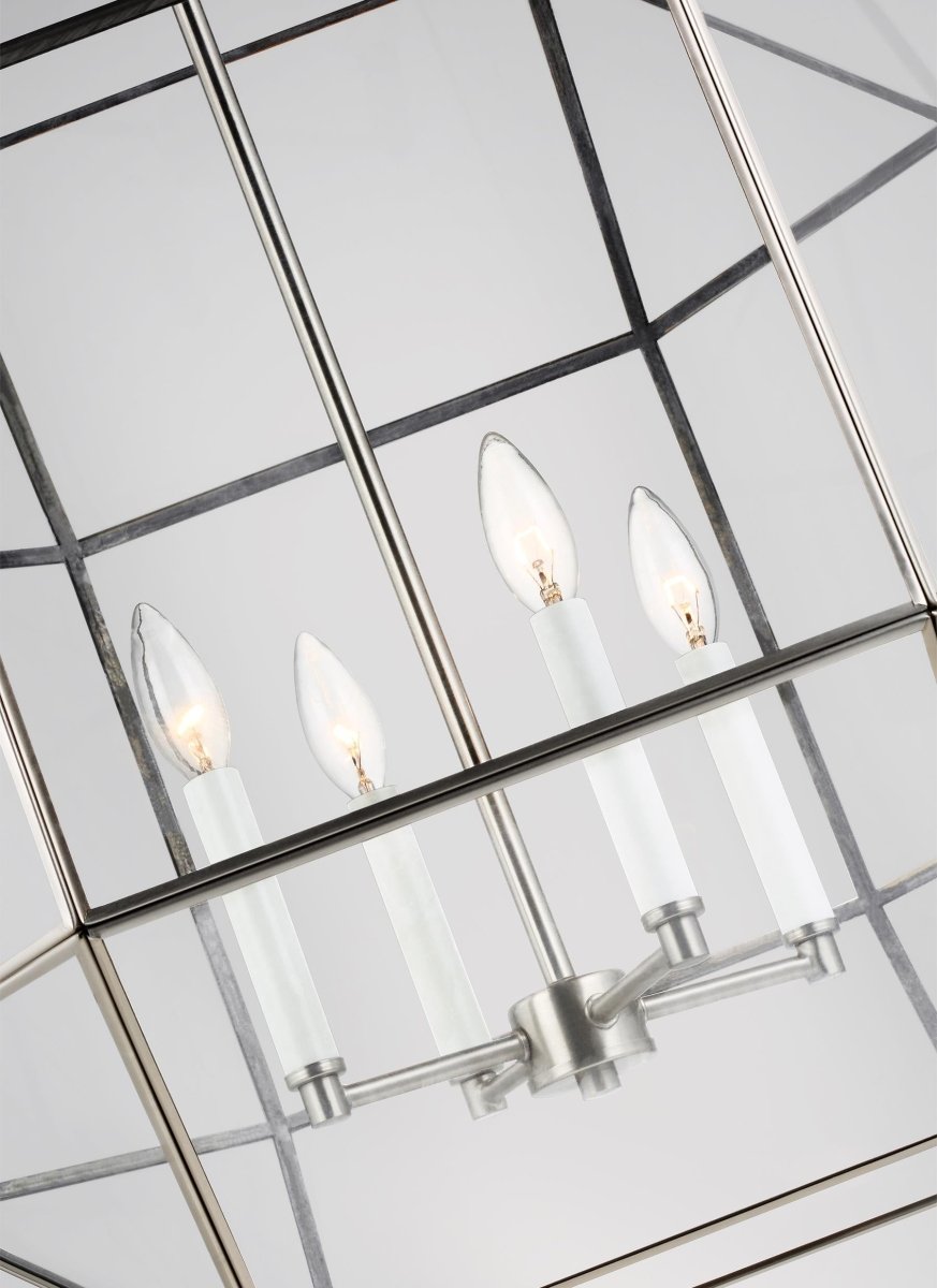 Lustre Morrison - Nickel brossé Blanc mat 23 1/4" by Visual Comfort Studio | Luminaires & cie