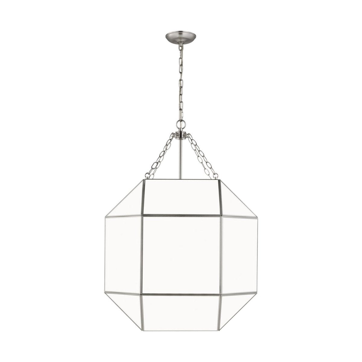 Lustre Morrison - Nickel brossé Blanc mat 23 1/4" by Visual Comfort Studio | Luminaires & cie