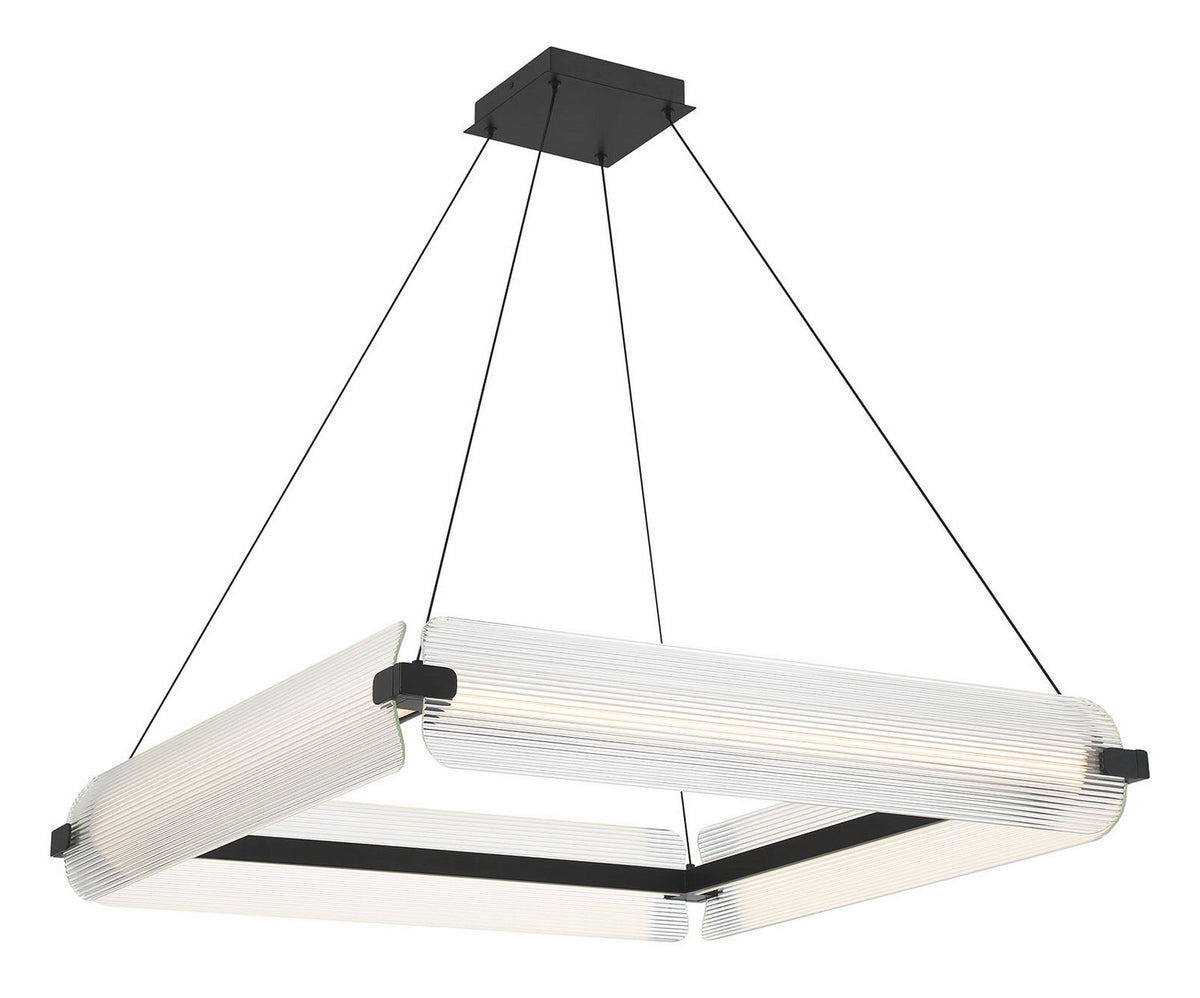 Lustre Neoness Noir mat, Verre transparent, nombre ampoules 4 – vue 2