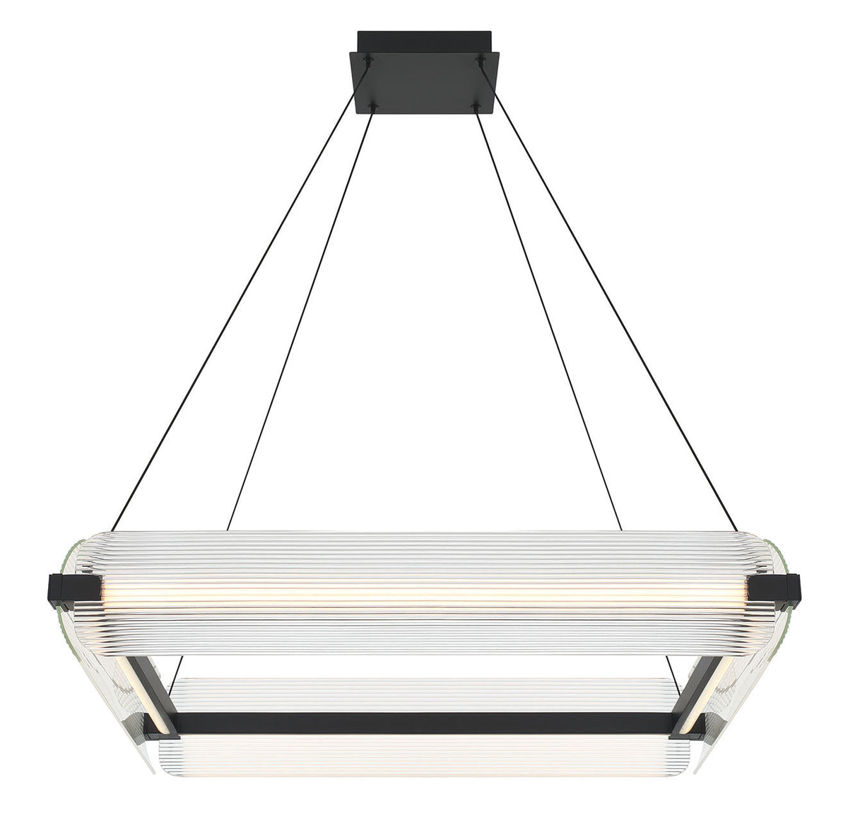 Lustre Neoness Noir mat, Verre transparent, nombre ampoules 4 – Eurofase