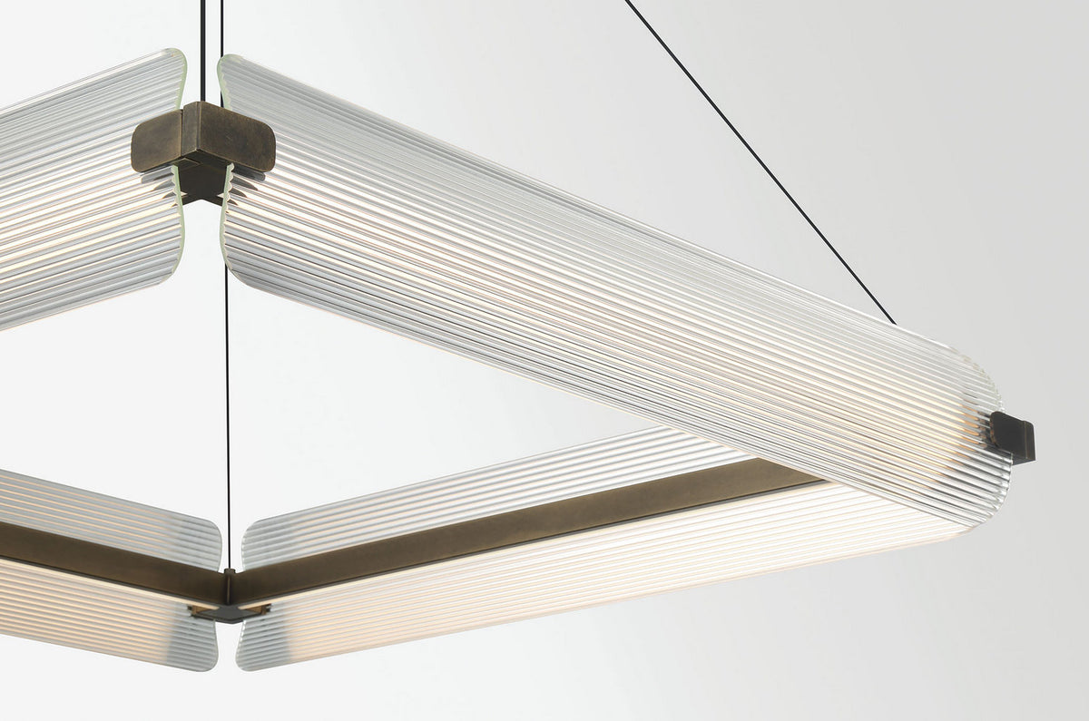 Lustre Neoness Laiton vieilli, Verre transparent, nombre ampoules 4 – vue 5