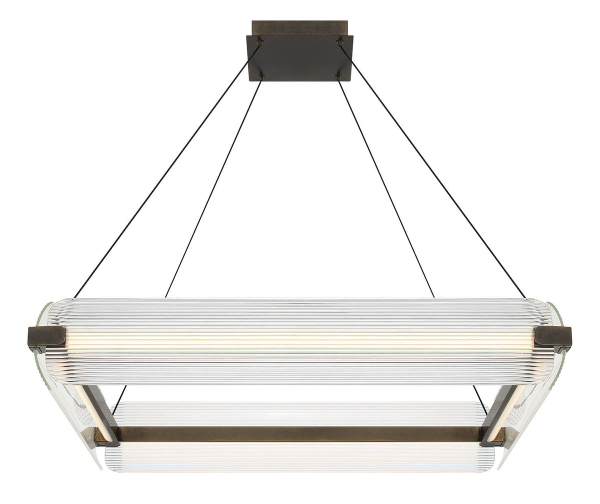 Lustre Neoness Laiton vieilli, Verre transparent, nombre ampoules 4 – Eurofase