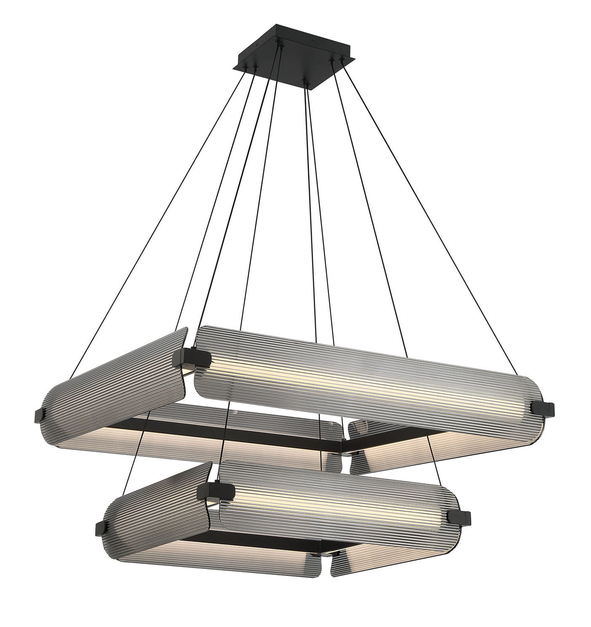 Lustre Neoness Noir mat, Verre fumé, nombre ampoules 8 – vue 3