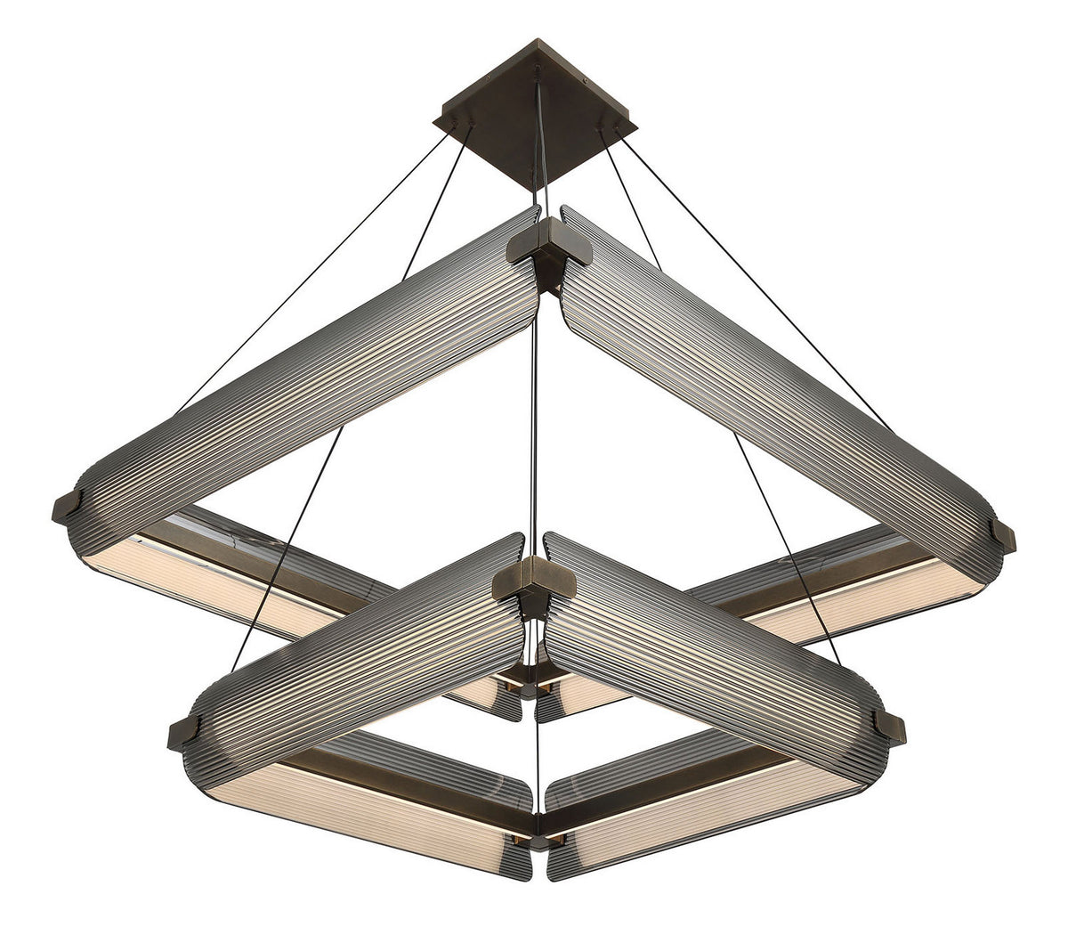 Lustre Neoness Laiton vieilli, Verre fumé, nombre ampoules 8 – vue 8