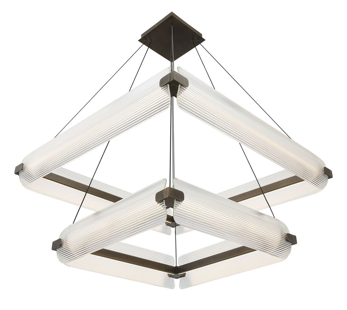 Lustre Neoness Laiton vieilli, Verre transparent, nombre ampoules 8 – vue 2