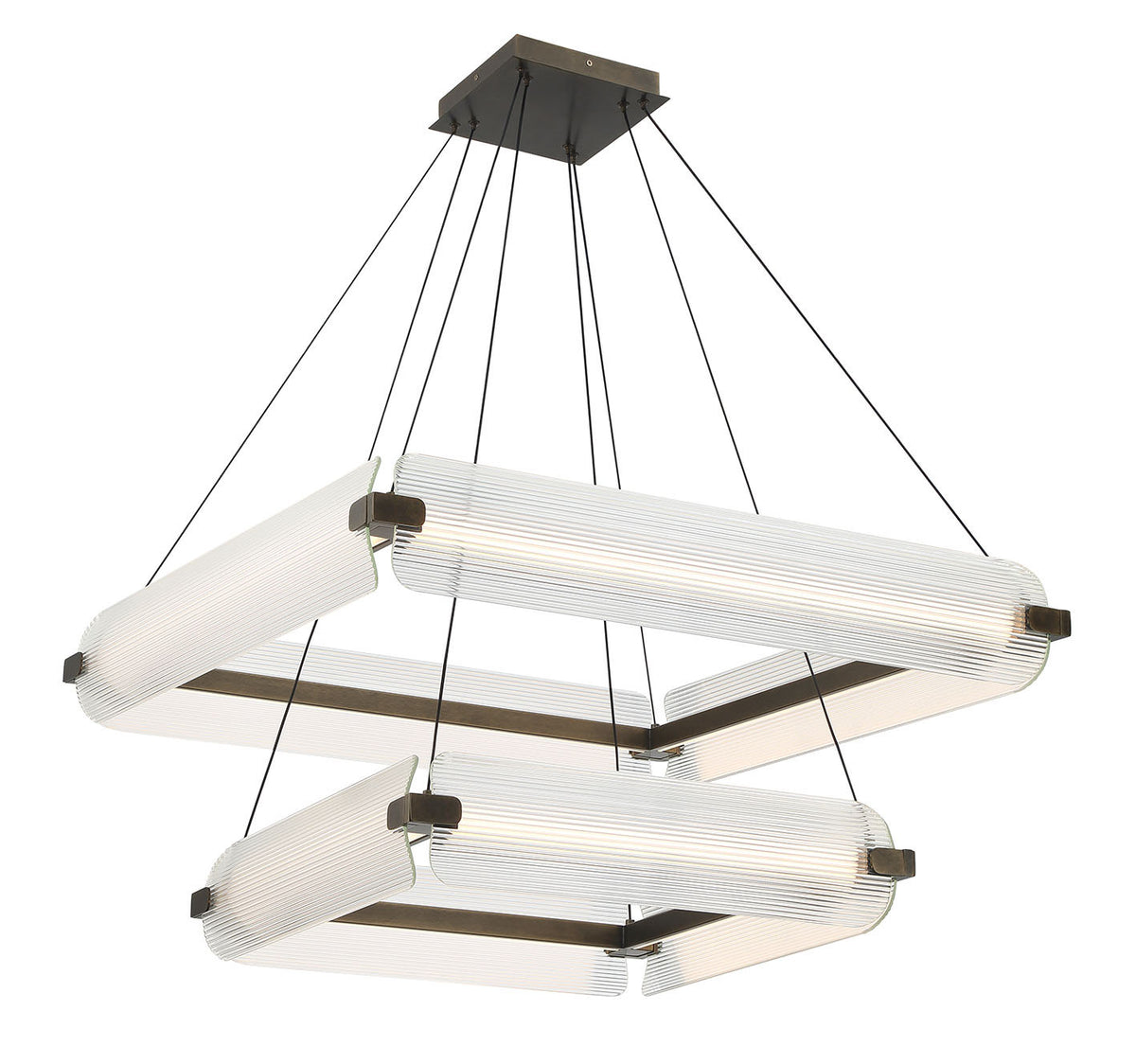 Lustre Neoness Laiton vieilli, Verre transparent, nombre ampoules 8 – vue 3