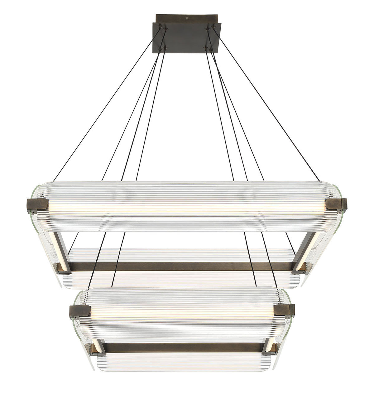 Lustre Neoness Laiton vieilli, Verre transparent, nombre ampoules 8 – Eurofase