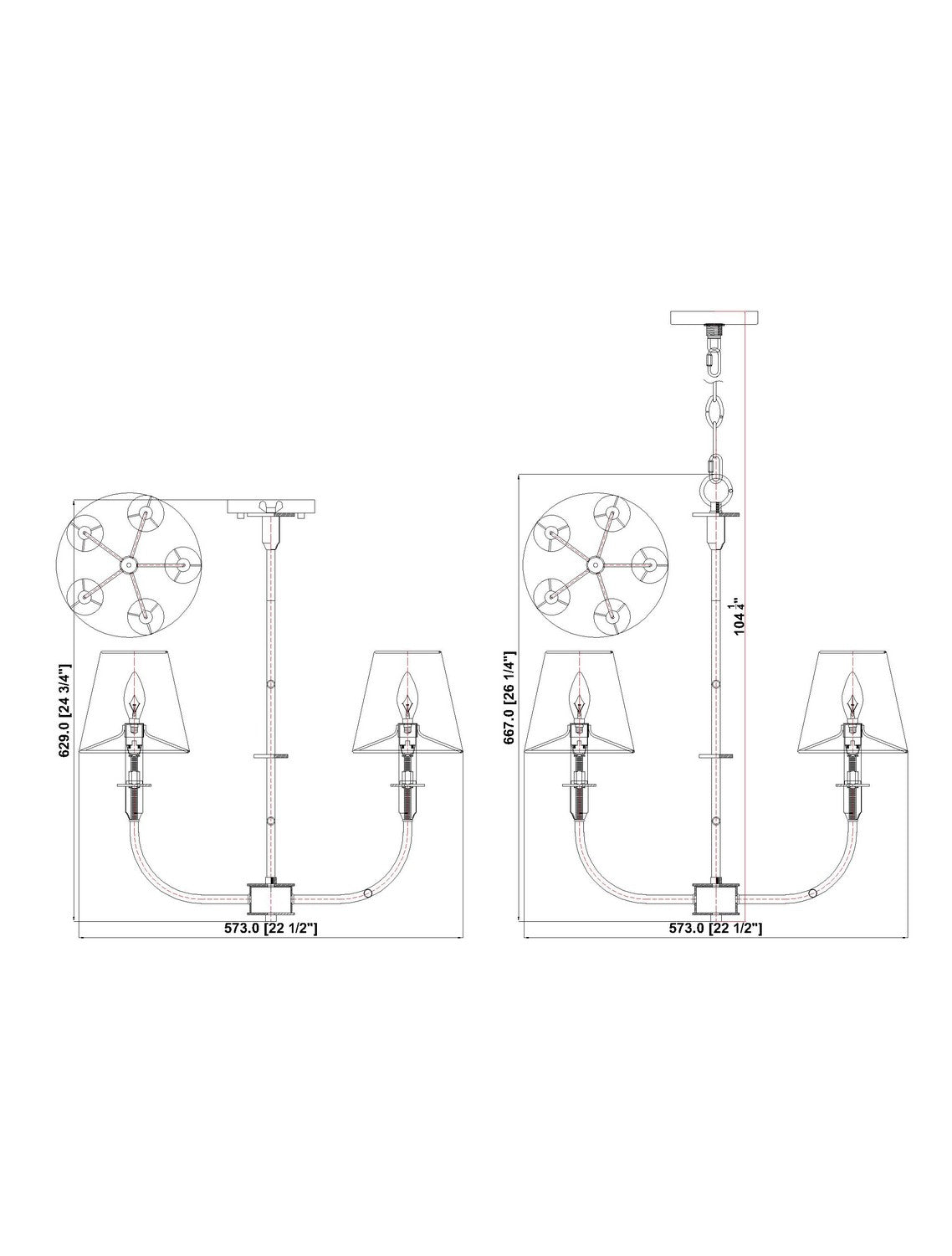 Lustre Tova Nickel brossé, 22 1/2" – vue 6