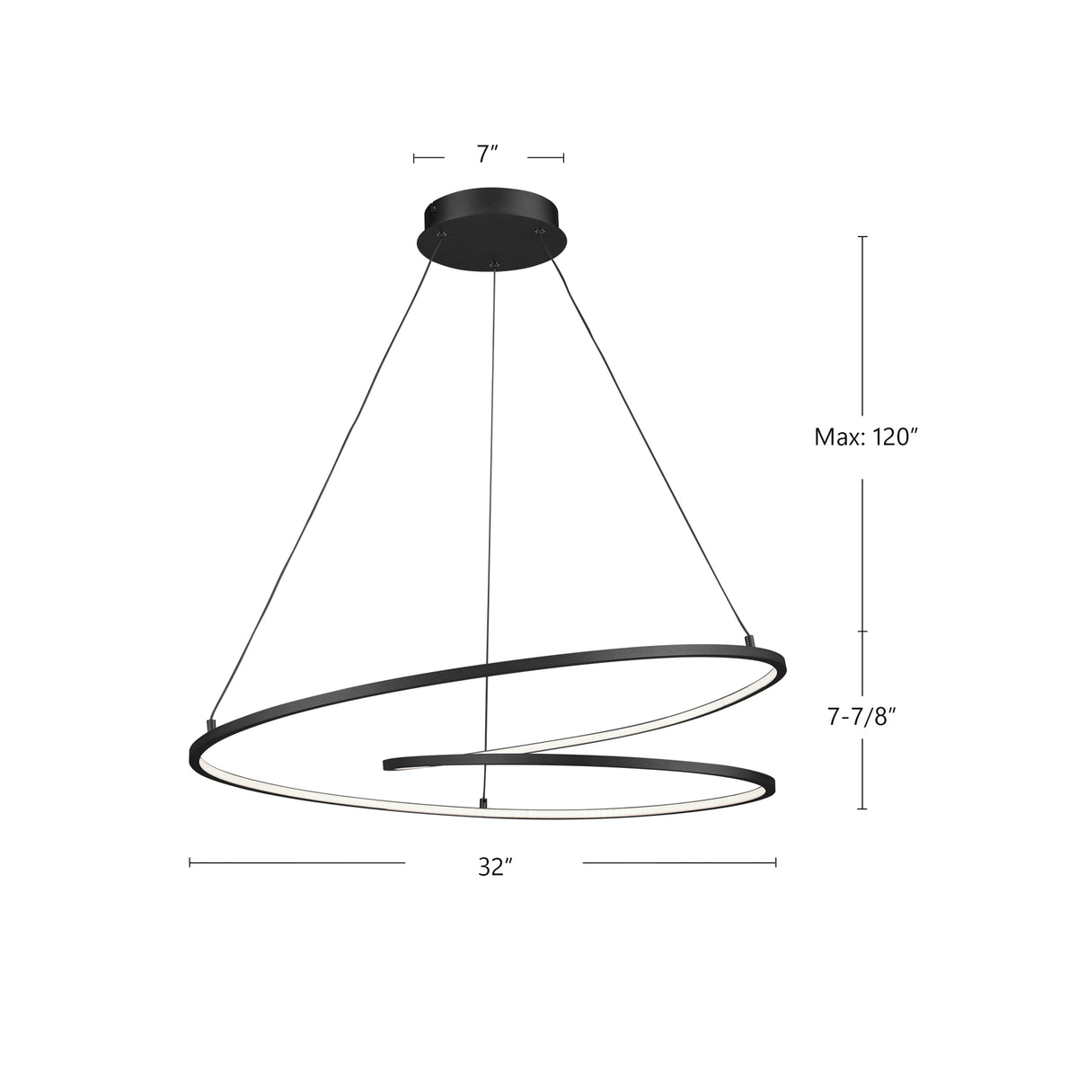 Lustre Twist Laiton antique – vue 2