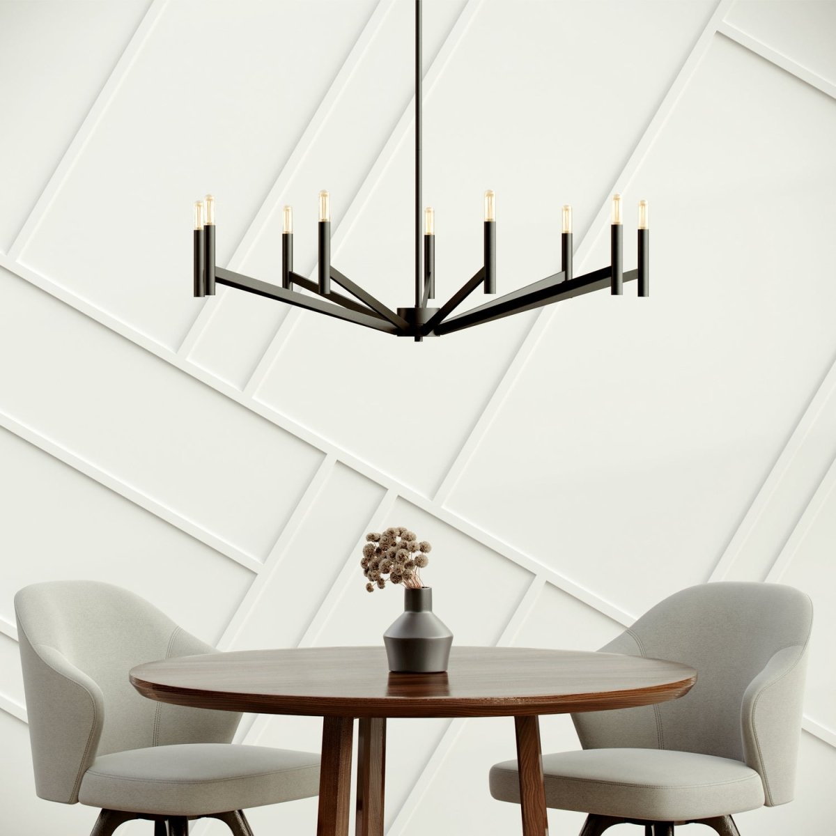 Lustre Vector - Nickel brossé 36" by Visual Comfort Studio | Luminaires & cie