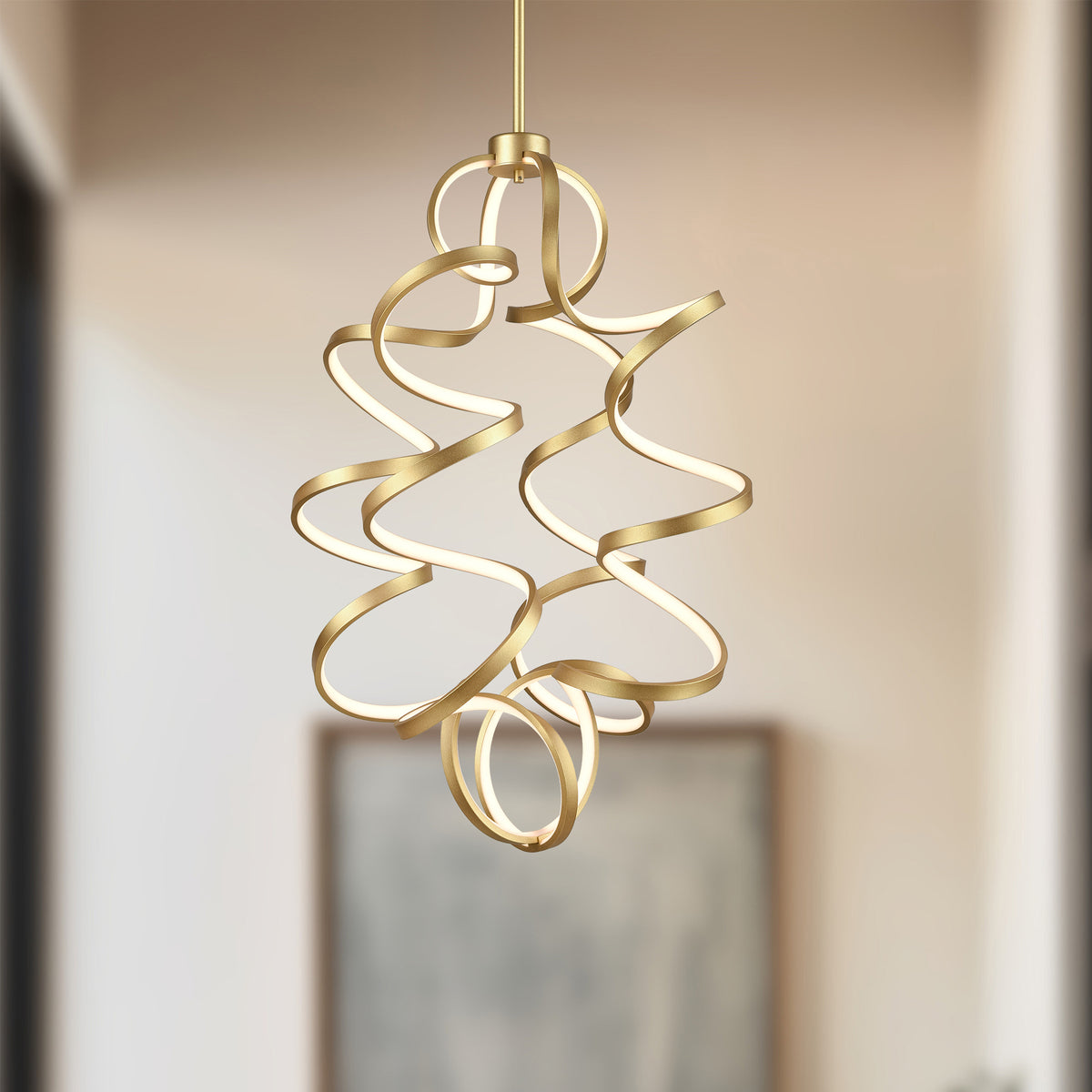 Lustre vertical Synergy Laiton antique, 23 5/8" – vue 2