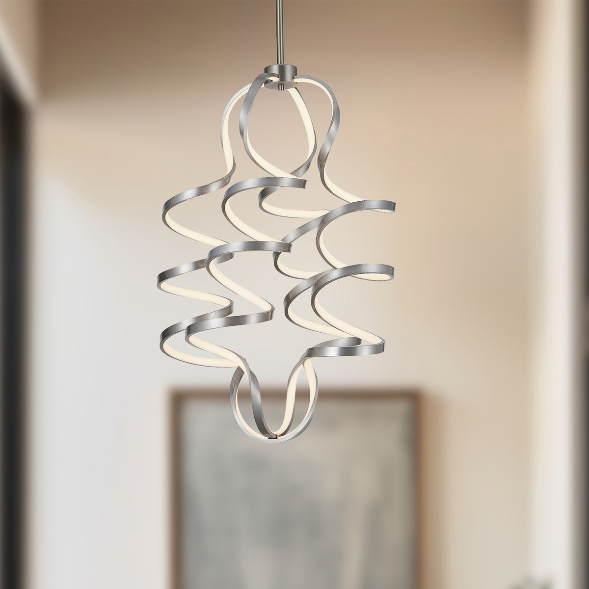 Lustre vertical Synergy Argent antique, 23 5/8" – vue 2