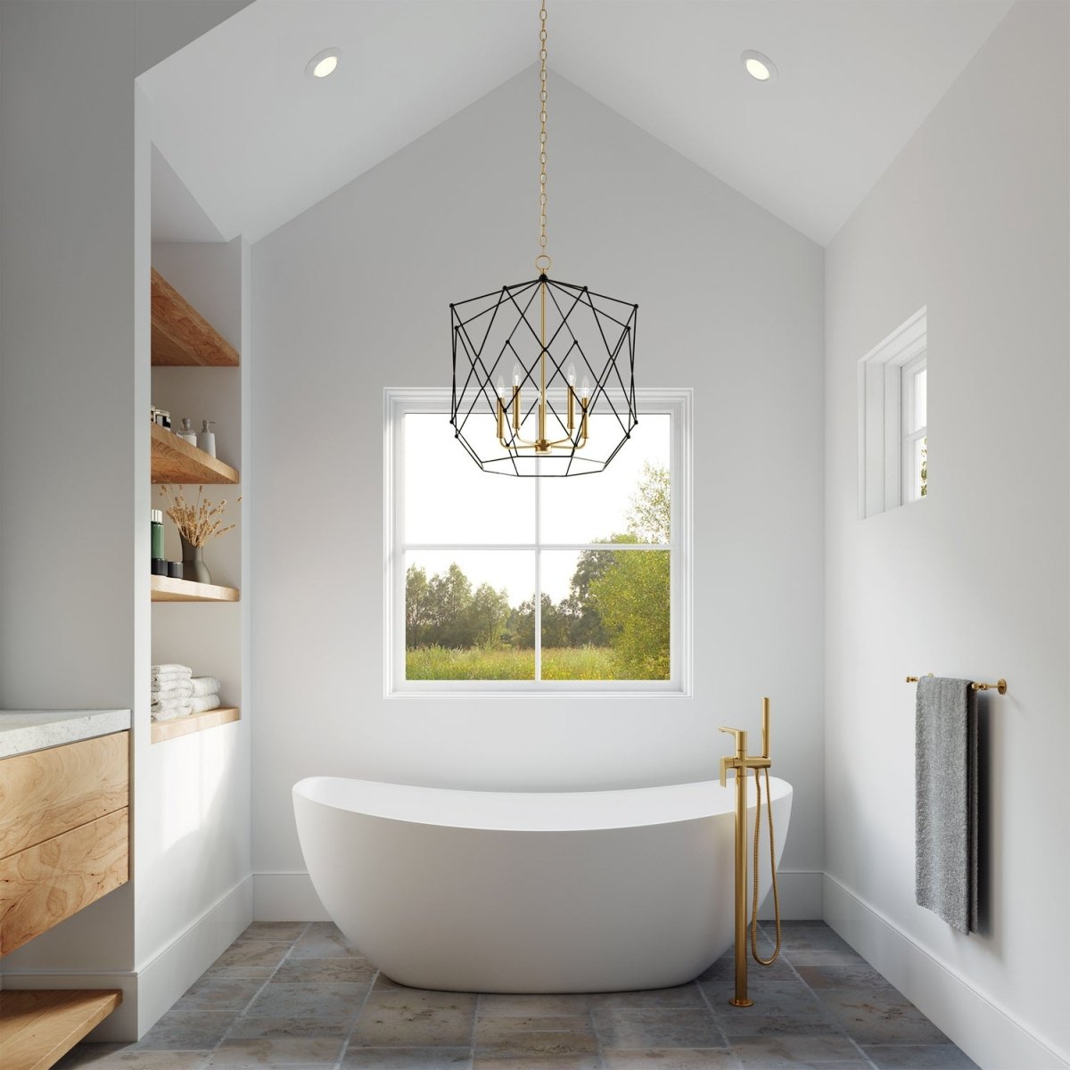 Lustre Zarra - Laiton satiné 23" by Visual Comfort Studio | Luminaires & cie