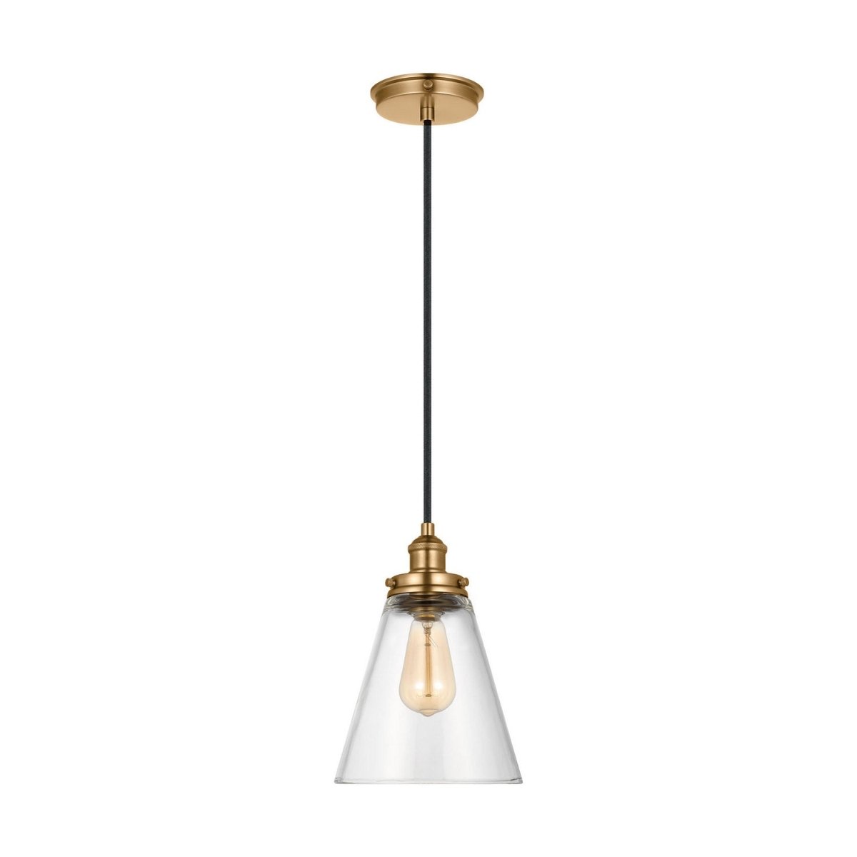 Mini-suspension Baskin - Satin Brass 8.5 by Visual Comfort Studio | Luminaires & cie