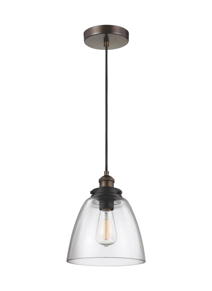 Mini-suspension Baskin - Painted Aged Brass / Dark Weathered Zinc 9 by Visual Comfort Studio | Luminaires & cie