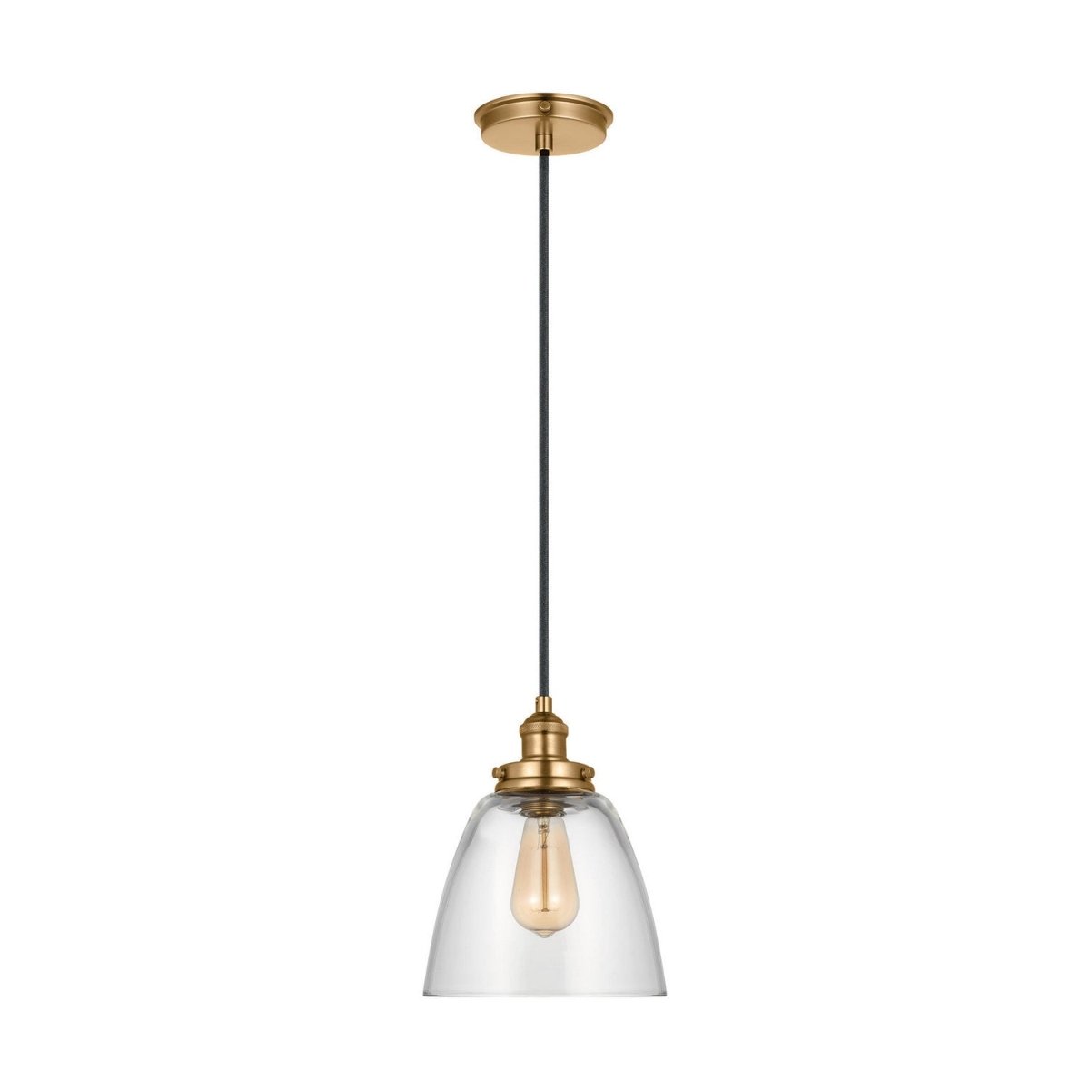 Mini-suspension Baskin - Satin Brass 9 by Visual Comfort Studio | Luminaires & cie