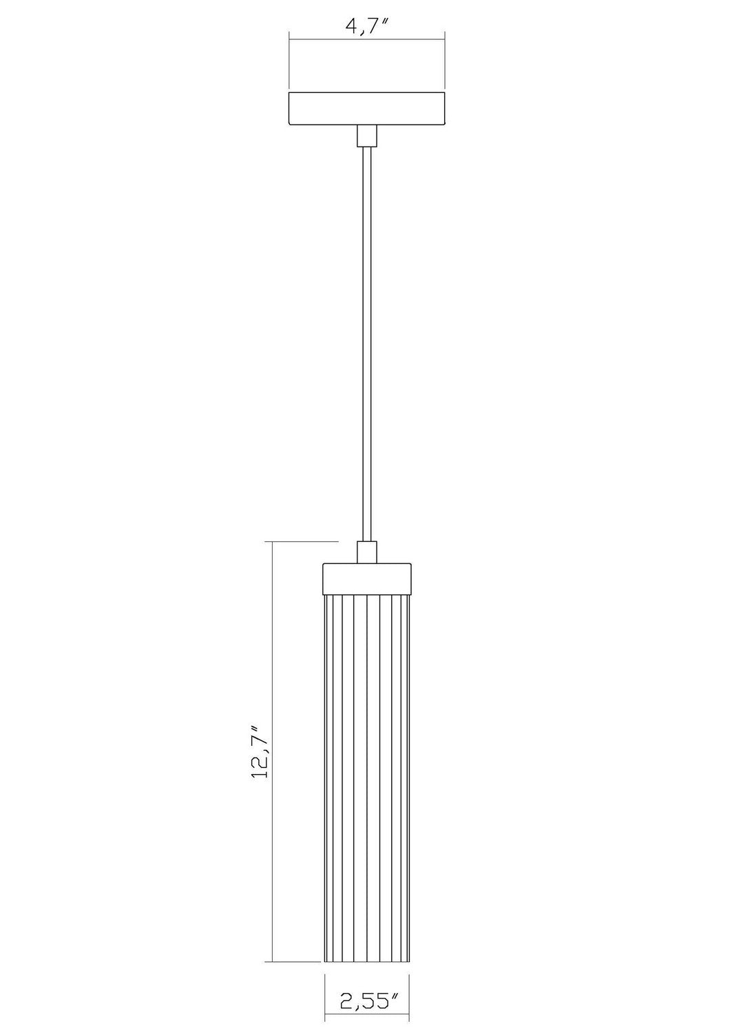 Mini-suspension Beau Câble, Nickel brossé – vue 6