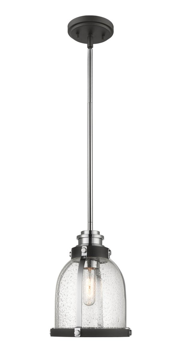 Mini-suspension Burren - Noir mat + Chrome by Z-Lite | Luminaires & cie
