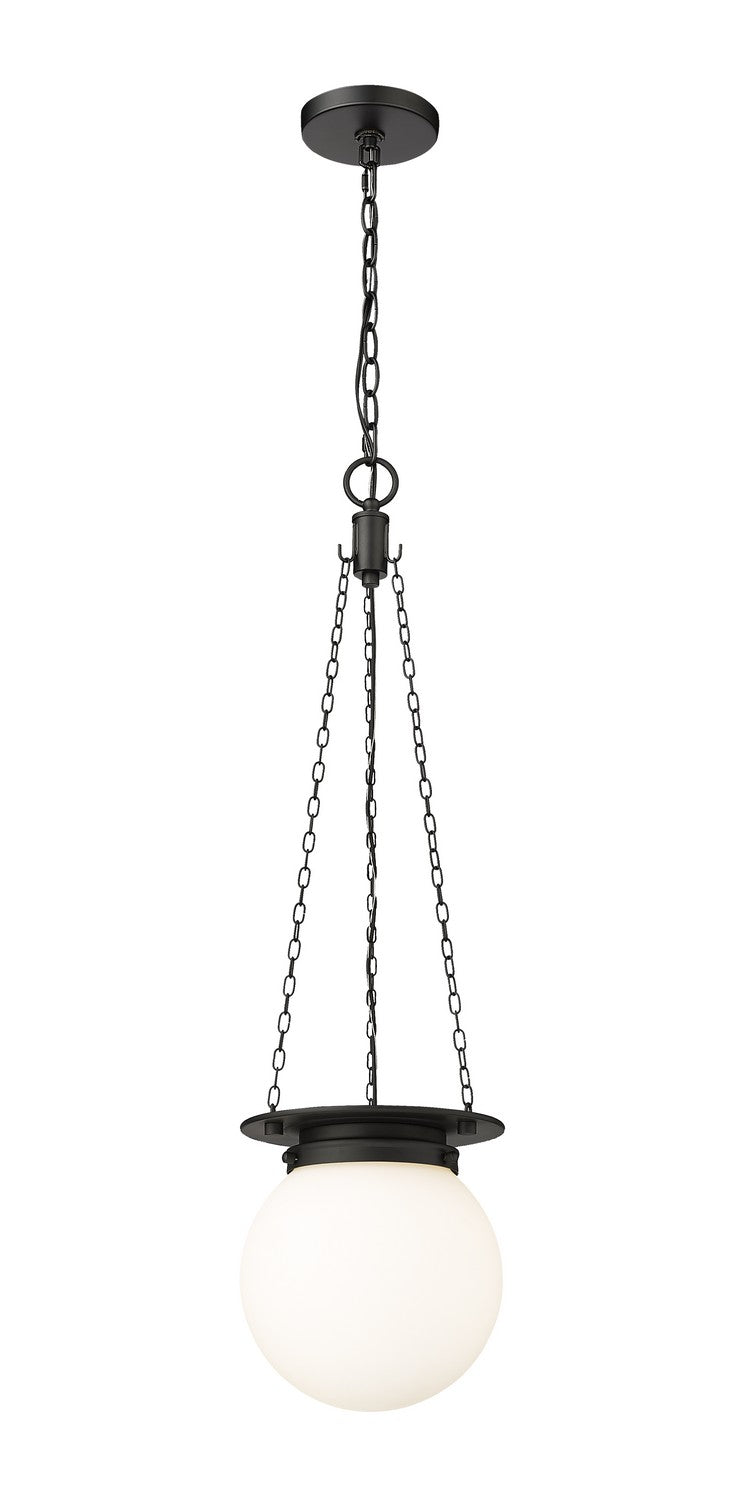 Mini-suspension Calhoun Noir mat, Opale blanc – Z-Lite