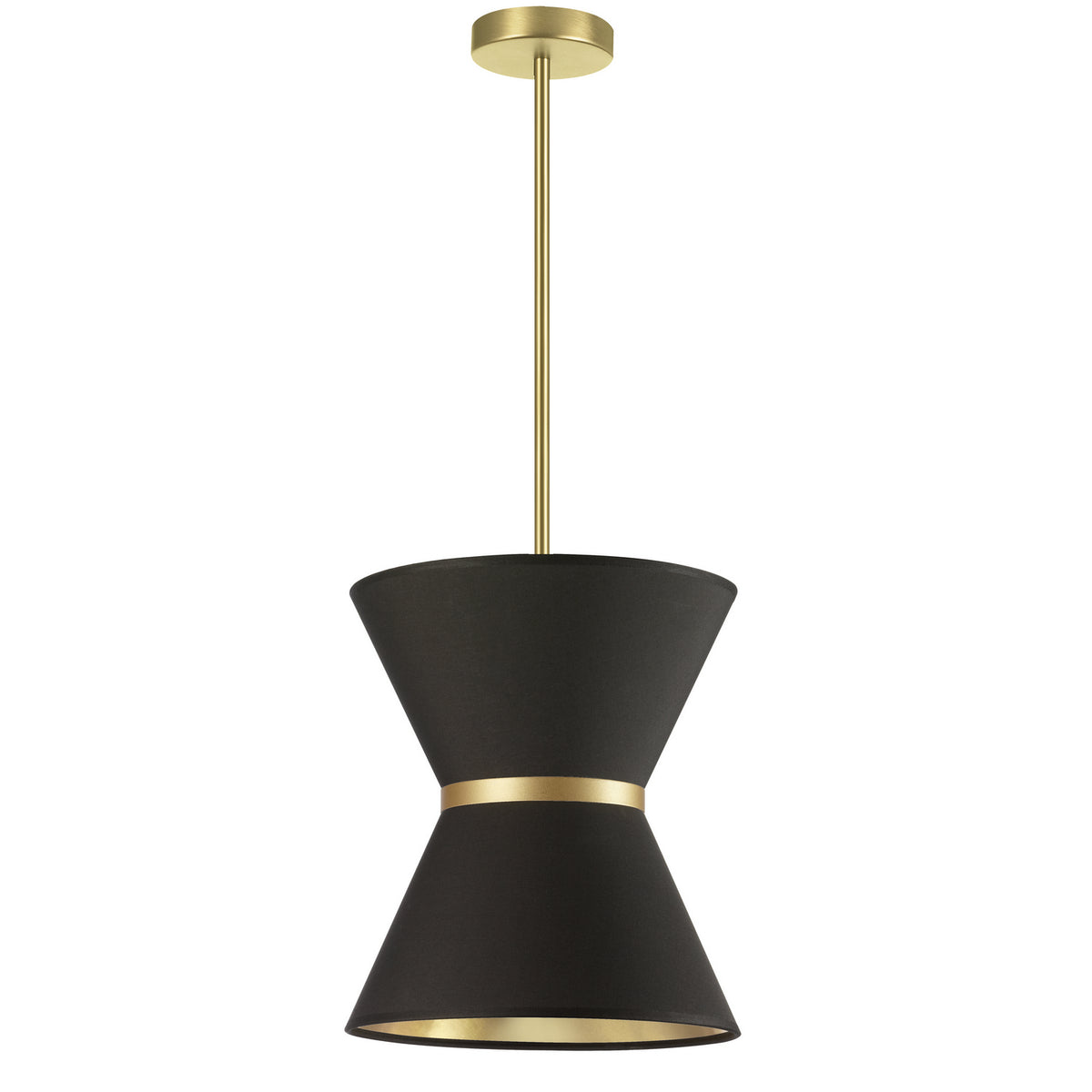 Mini-suspension Caterine Laiton vieilli, 12", Noir et or – Dainolite