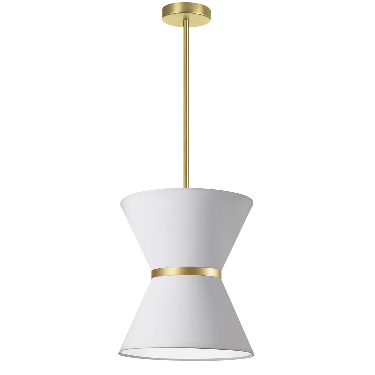 Mini-suspension Caterine Laiton vieilli, 12", Blanc – Dainolite