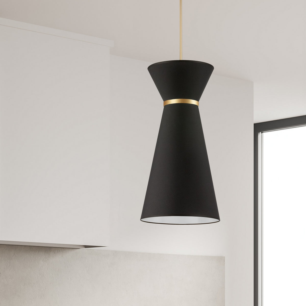 Mini-suspension Caterine Laiton vieilli, 14", Noir – vue 2