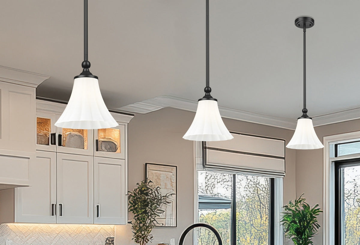 Mini-suspension Fleur Noir mat – vue 7