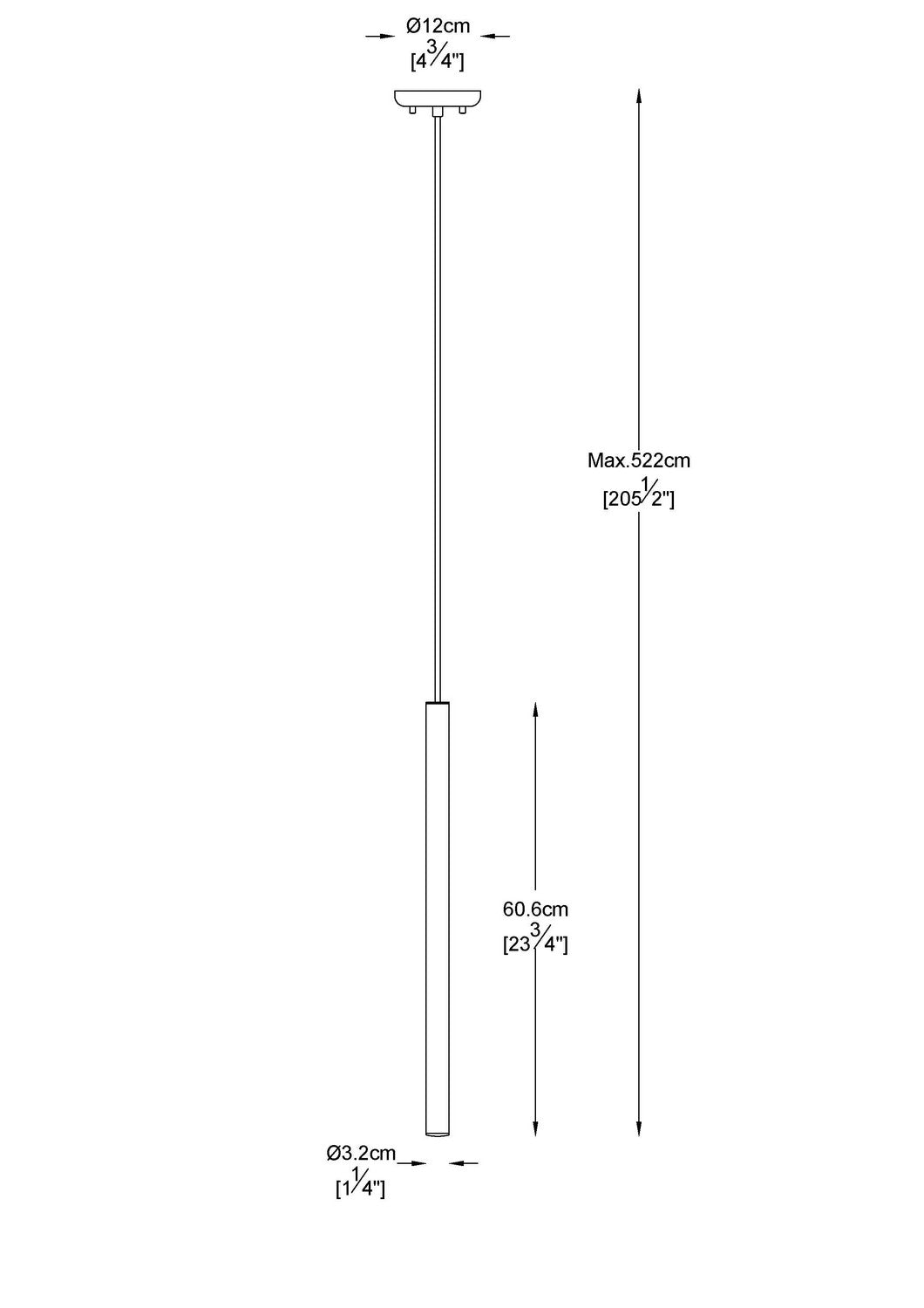 Mini-suspension Forest Noir, Nickel brossé, 24" – vue 6