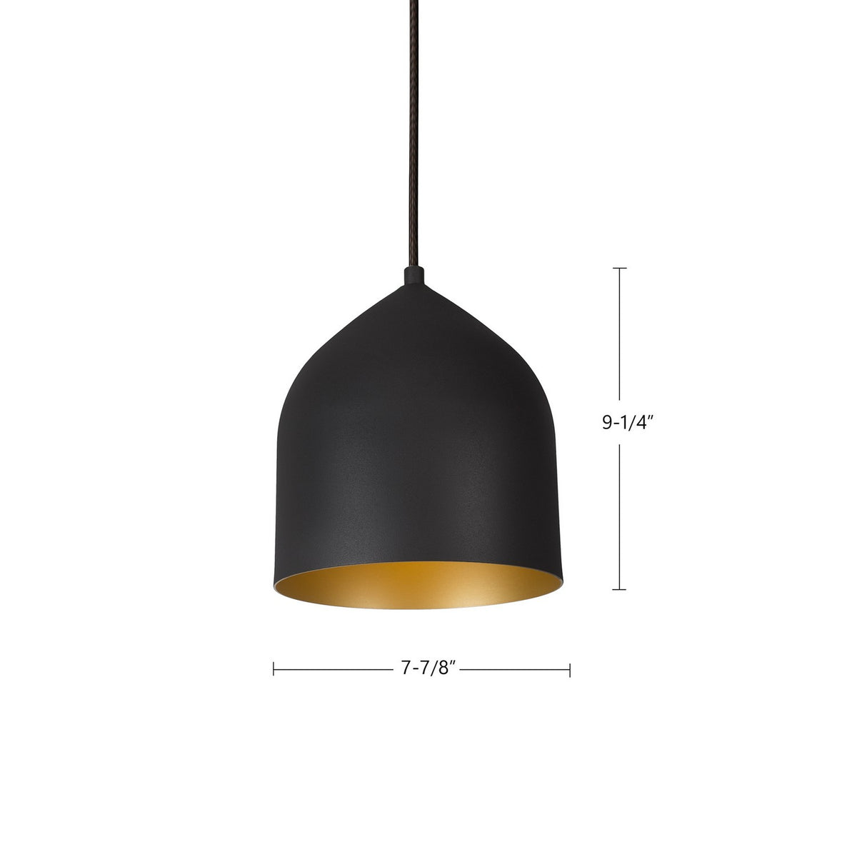 Mini-suspension Helena Noir / Or, Revêtement texturé – vue 2