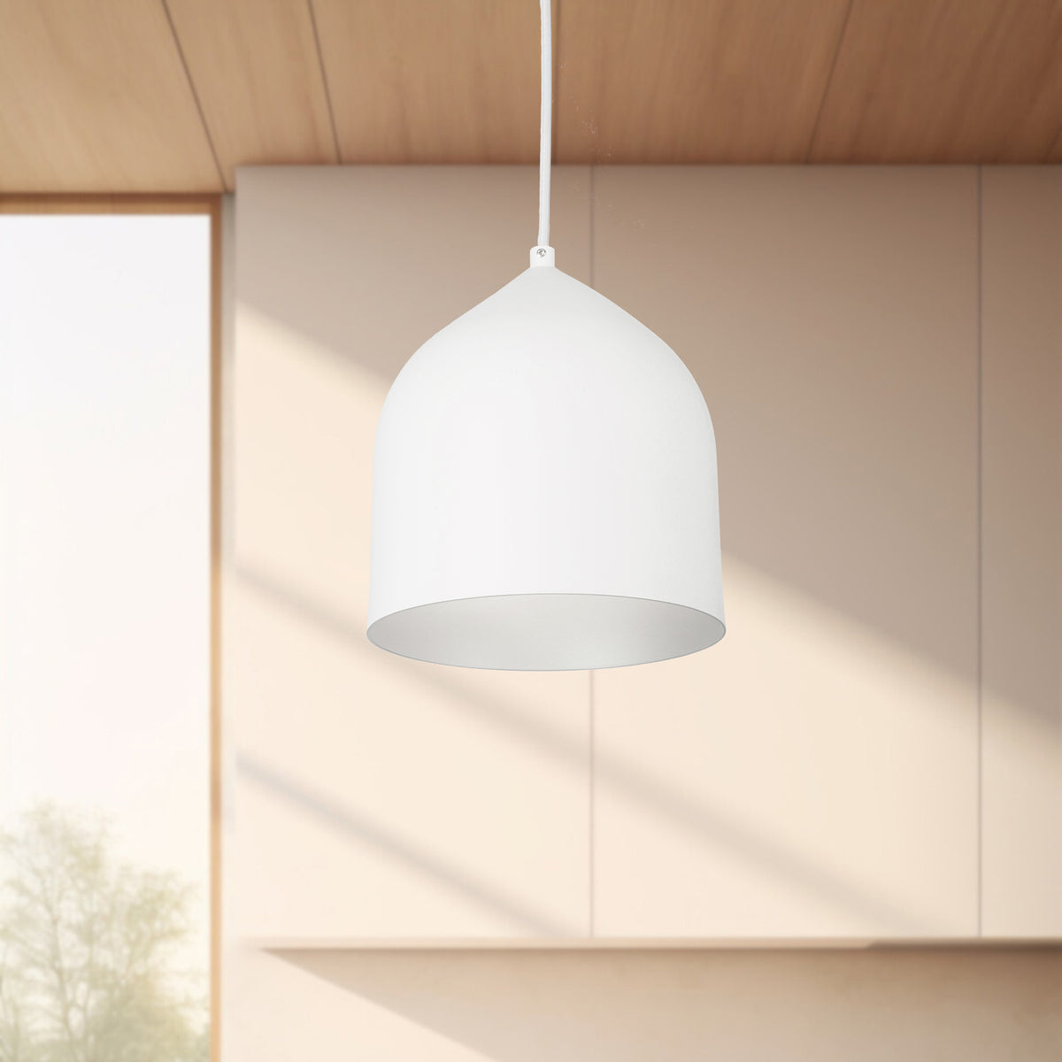 Mini-suspension Helena Blanc / Argent, Revêtement texturé – vue 2