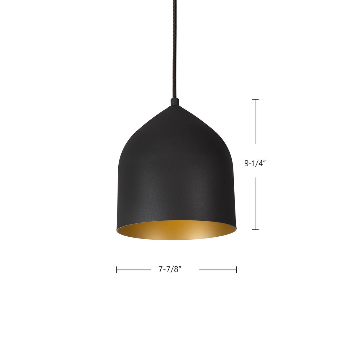 Mini-suspension Helena Noir / Or, Diffuseur blanc acrylique – vue 2