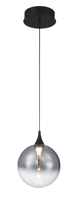 Mini-suspension Iissa Noir mat, Verre fumé – vue 2