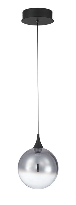 Mini-suspension Iissa Noir mat, Verre fumé – vue 4