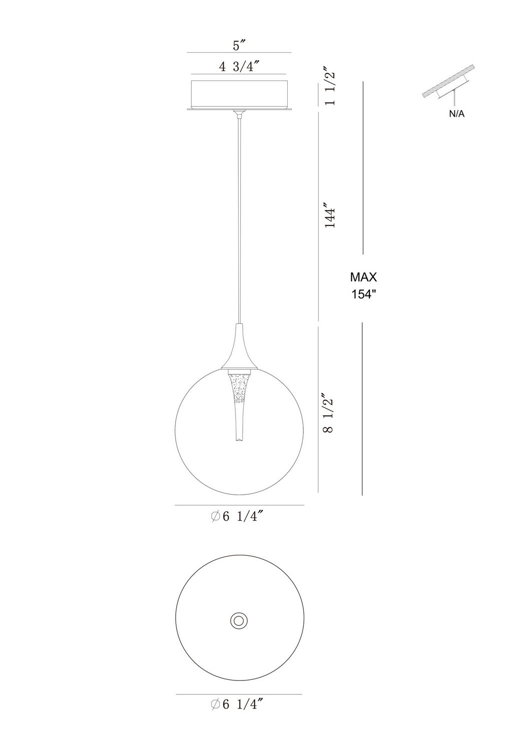 Mini-suspension Iissa Or, Verre ambre – vue 6
