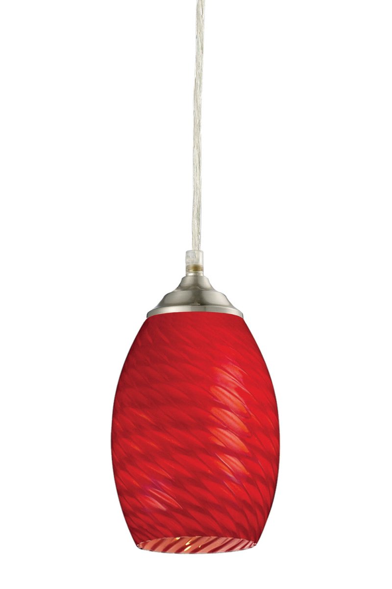 Mini-suspension Jazz - Nickel brossé Rouge by Z-Lite | Luminaires & cie