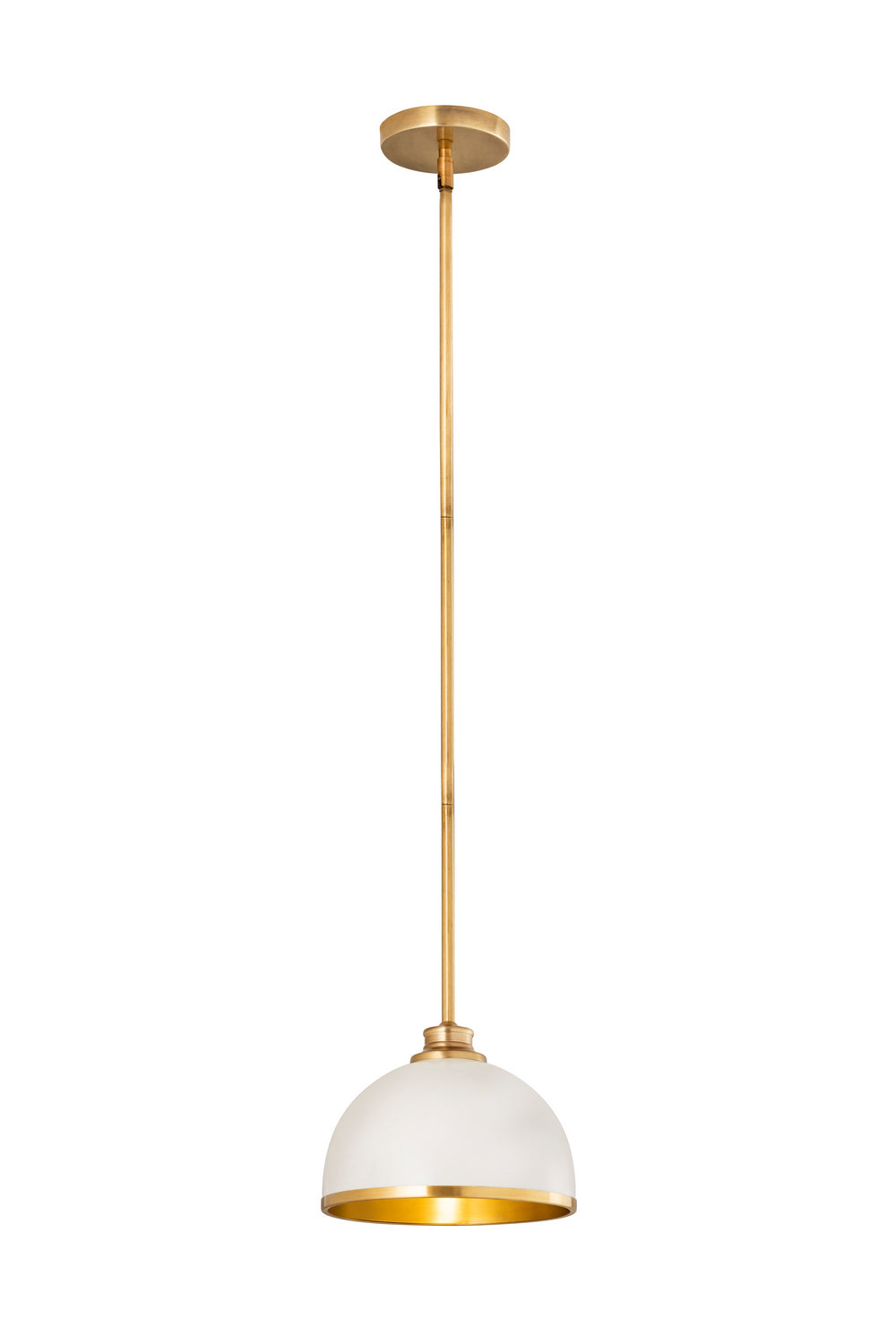 Mini-suspension Landry Blanc mat + Laiton bruni – vue 3
