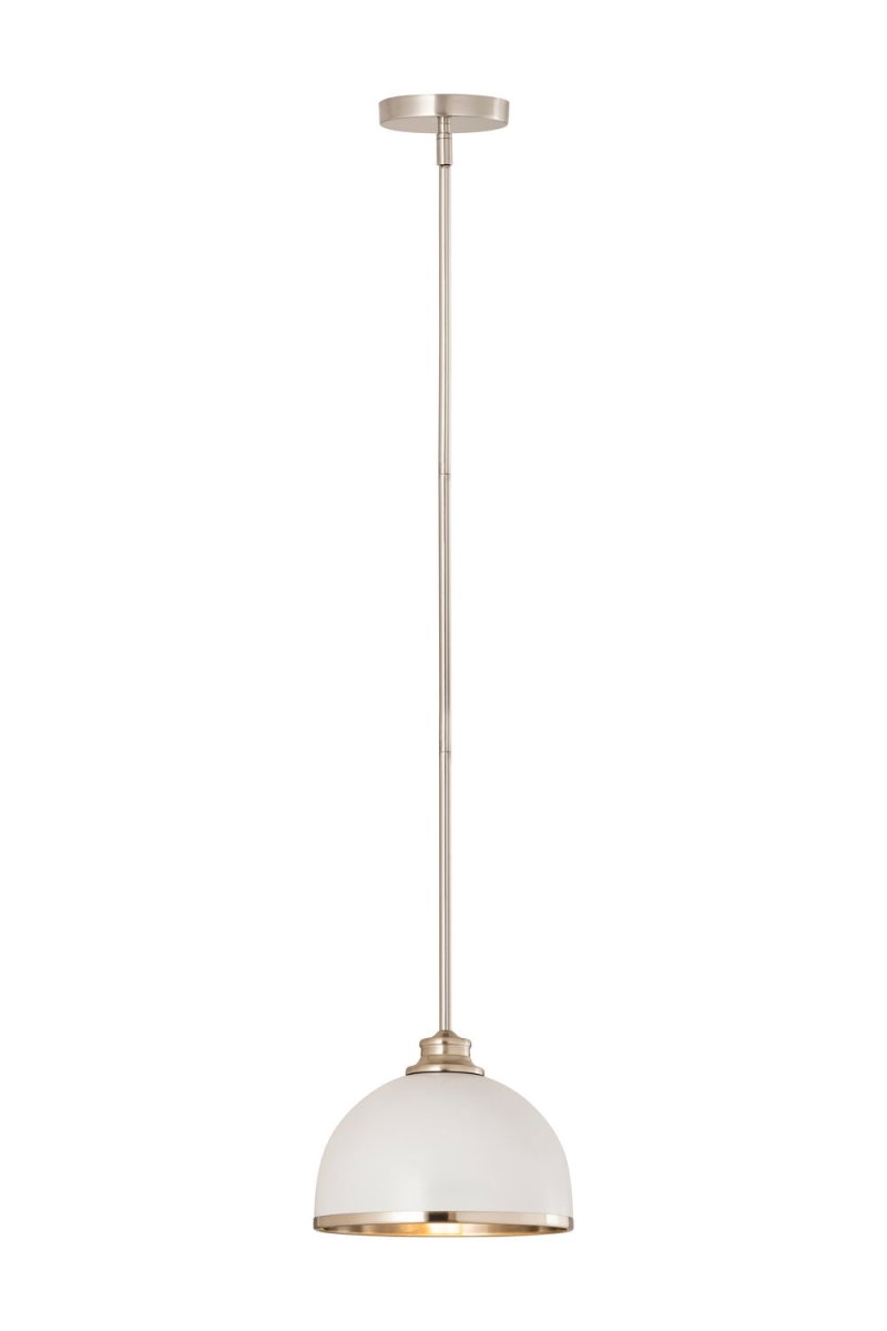 Mini-suspension Landry - Blanc mat + Nickel brossé by Z-Lite | Luminaires & cie