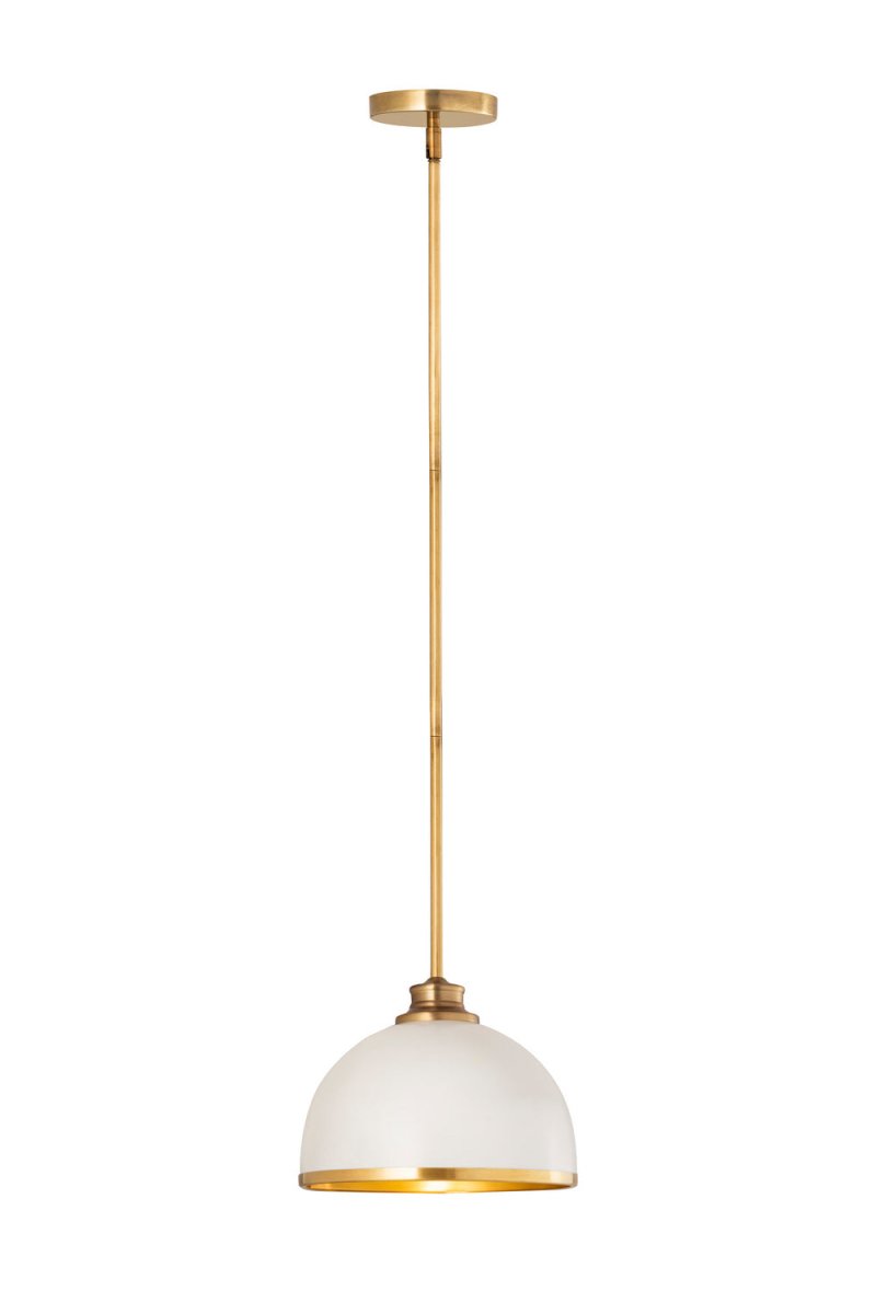Mini-suspension Landry - Blanc mat + Laiton bruni by Z-Lite | Luminaires & cie