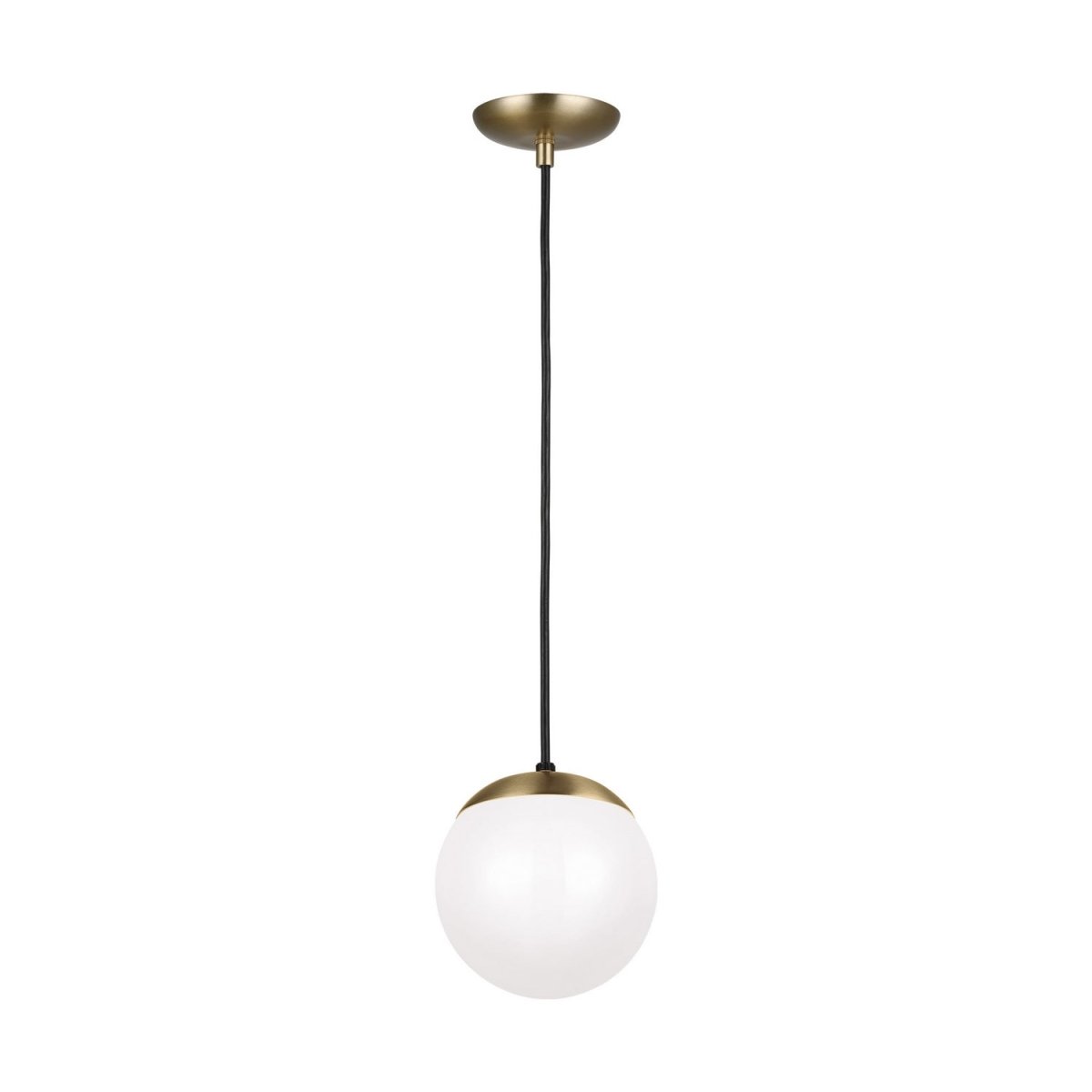 Mini-suspension Leo - Hanging Globe - Satin Brass Matte White 8 by Visual Comfort Studio | Luminaires & cie