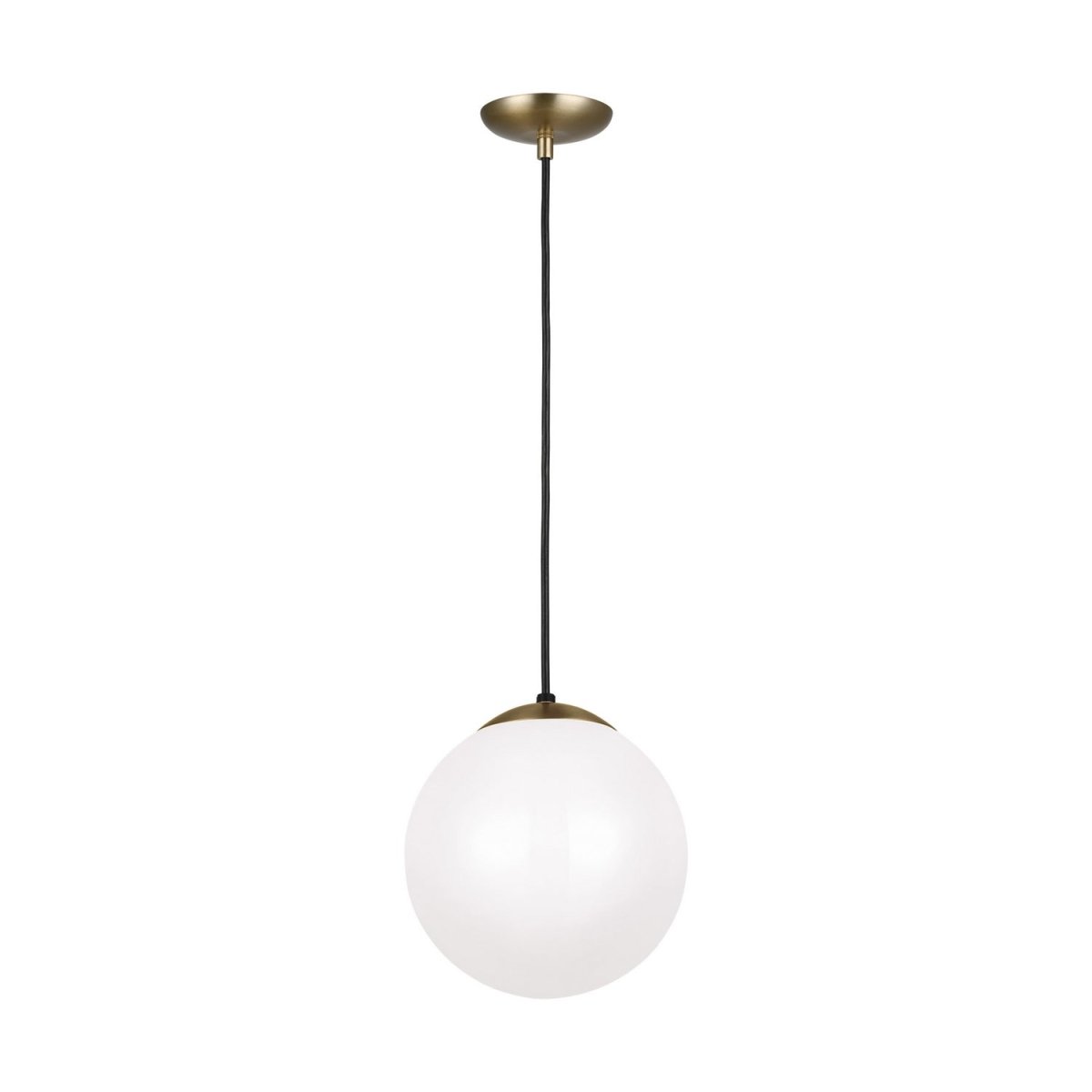 Mini-suspension Leo - Hanging Globe - Satin Brass Matte White 10 by Visual Comfort Studio | Luminaires & cie
