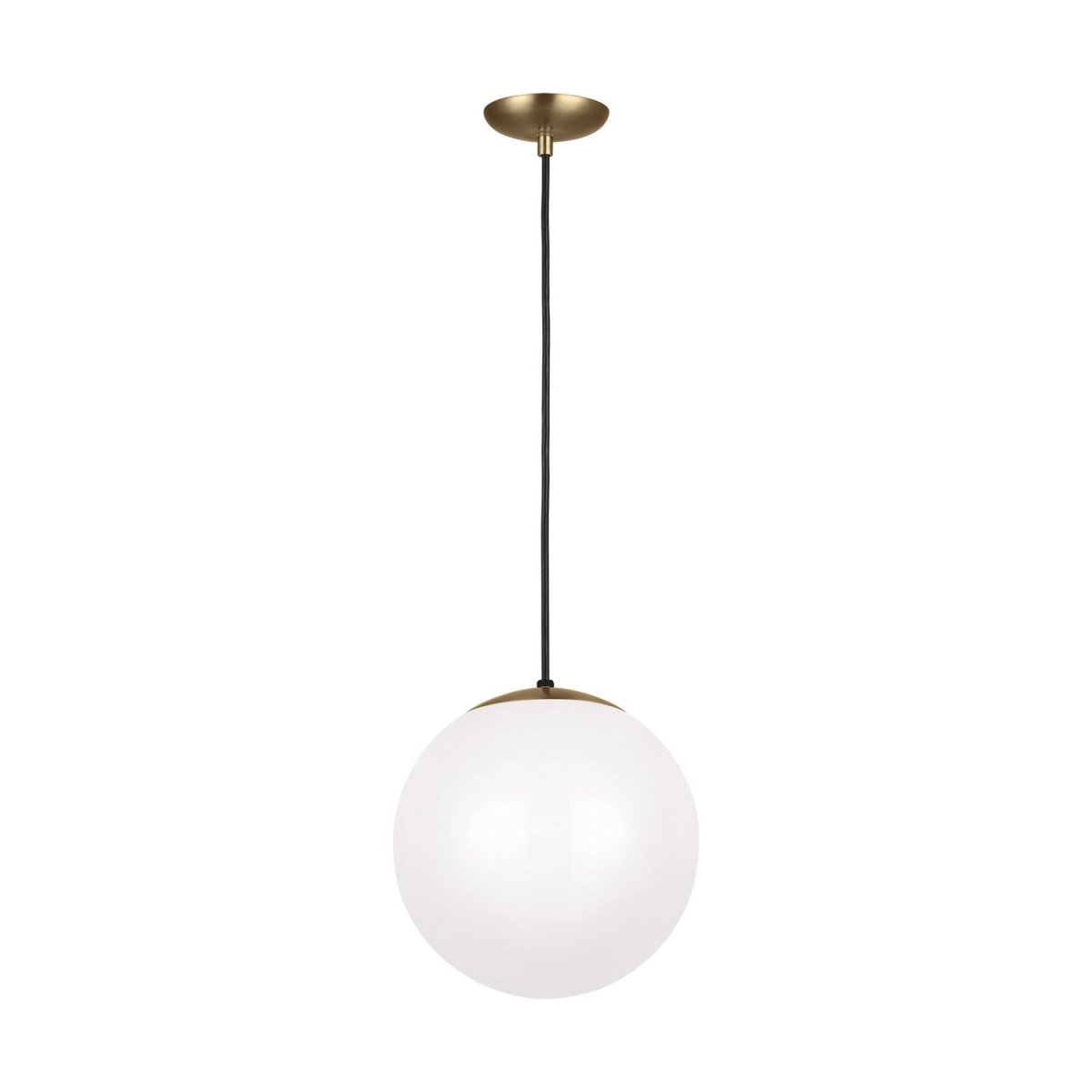 Mini-suspension Leo - Hanging Globe - Satin Brass Matte White 12 by Visual Comfort Studio | Luminaires & cie