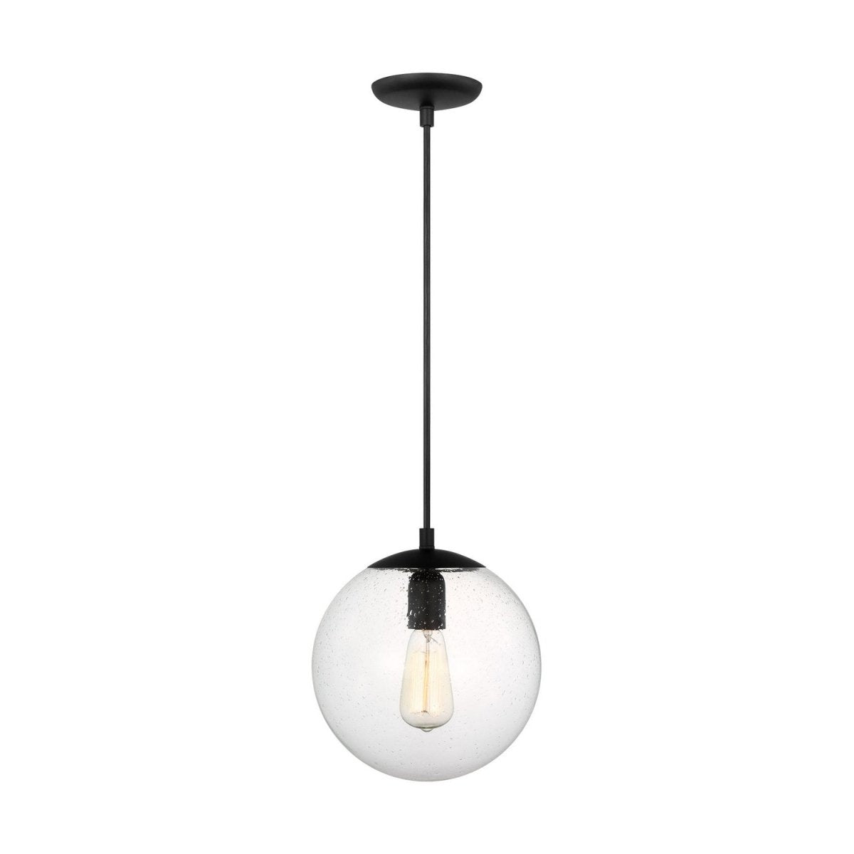 Mini-suspension Leo - Hanging Globe - Midnight Black Clear Seeded 10 by Visual Comfort Studio | Luminaires & cie