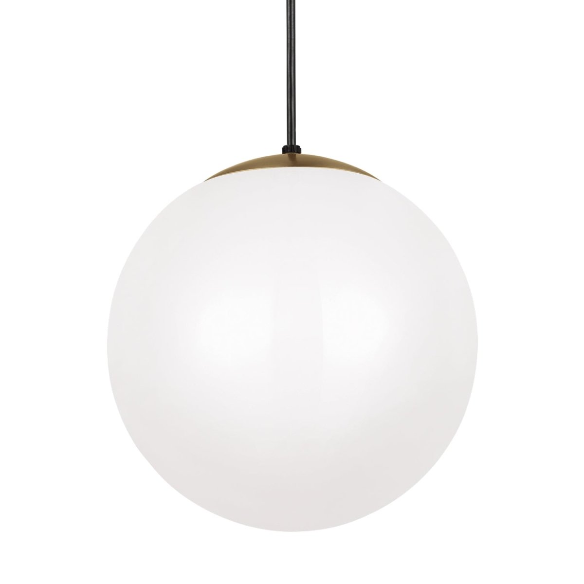 Mini-suspension Leo - Hanging Globe - Satin Brass Clear Seeded 14 by Visual Comfort Studio | Luminaires & cie
