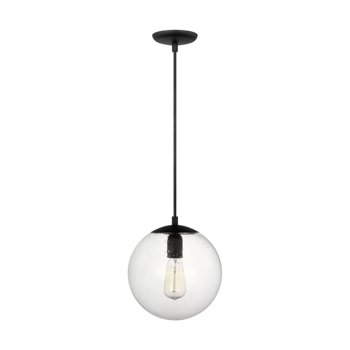 Mini-suspension Leo - Hanging Globe - Satin Brass Clear Seeded 14 by Visual Comfort Studio | Luminaires & cie