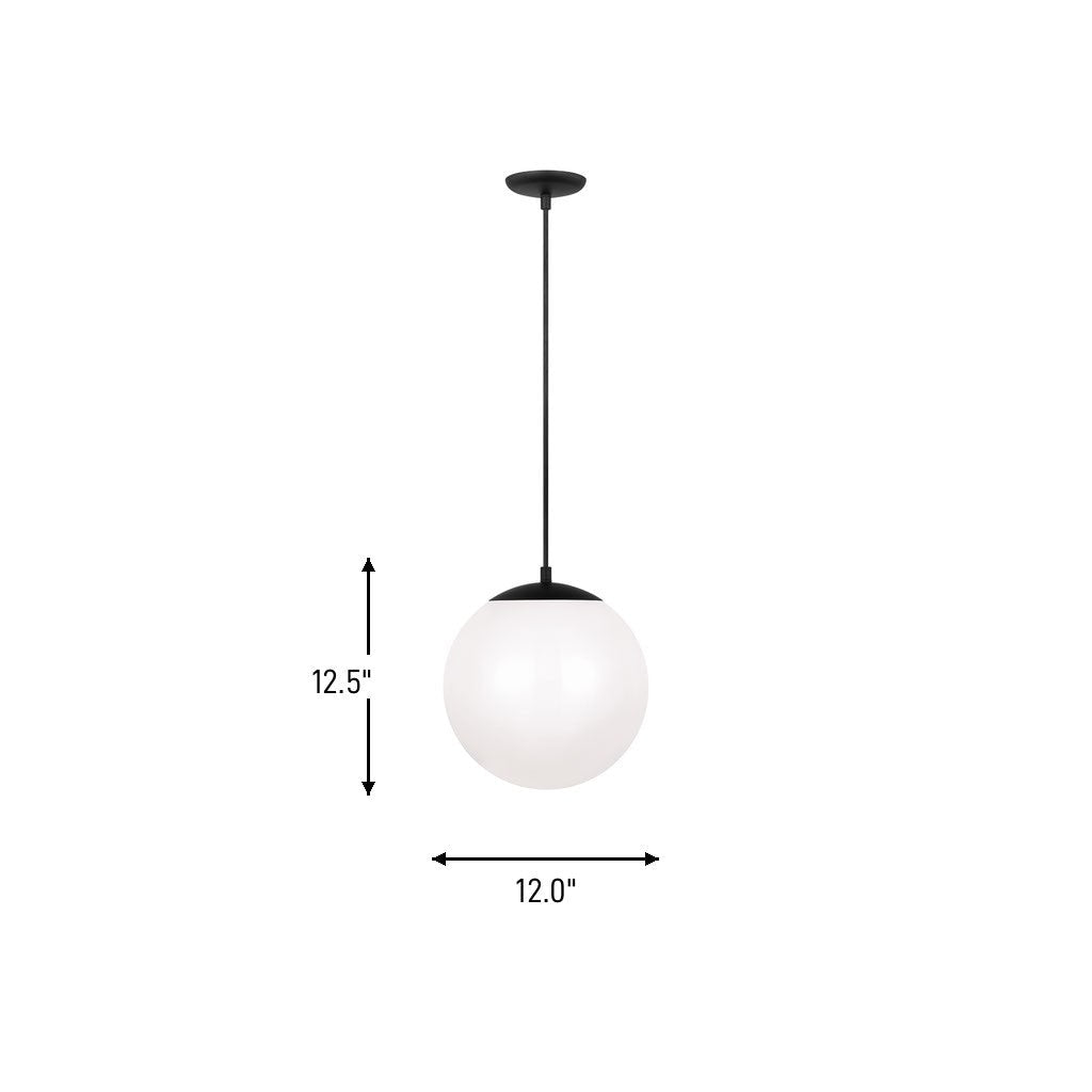 Mini-suspension Leo - Hanging Globe - Satin Brass Clear Seeded 14 by Visual Comfort Studio | Luminaires & cie