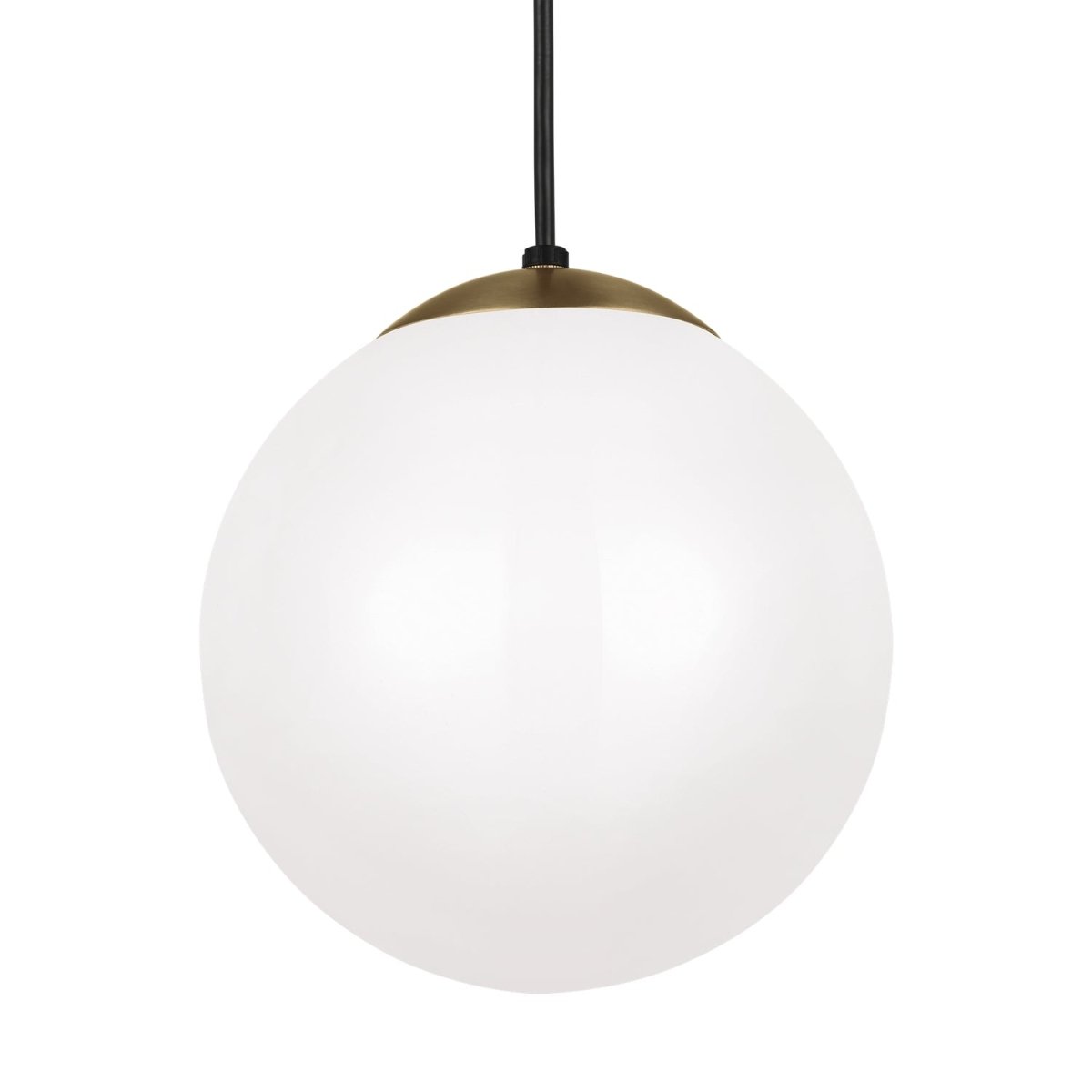 Mini-suspension Leo - Hanging Globe - Satin Brass Clear Seeded 14 by Visual Comfort Studio | Luminaires & cie