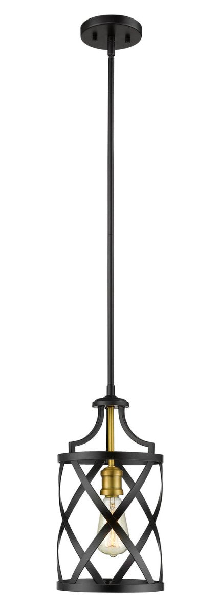 Mini-suspension Malcalester - Noir mat + Laiton vieilli by Z-Lite | Luminaires & cie