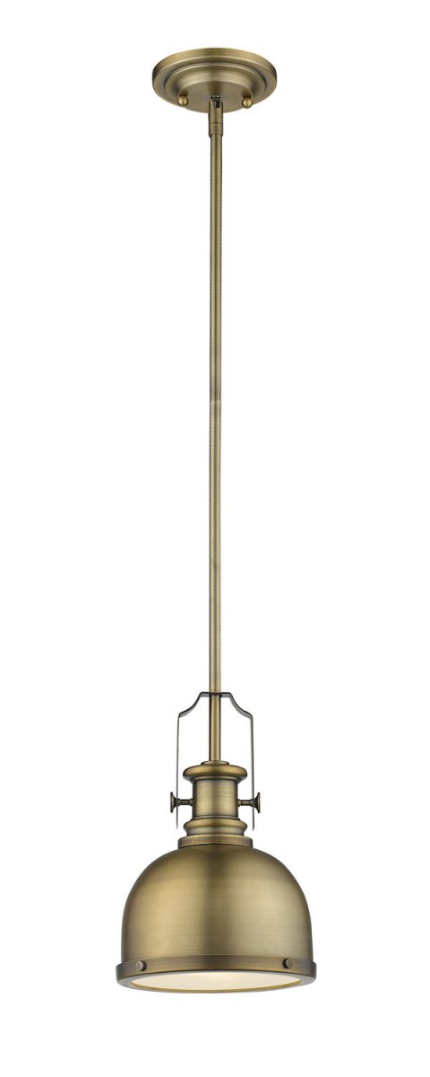 Mini-suspension Melange - Laiton patrimoine by Z-Lite | Luminaires & cie