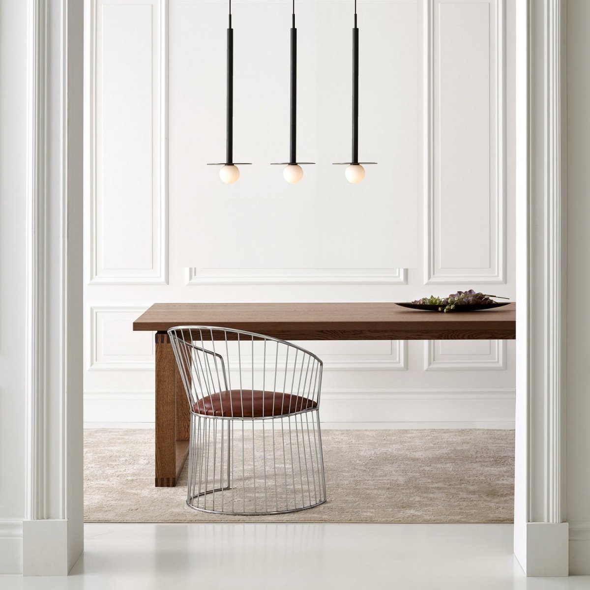 Mini-suspension Nodes - Blanc mat 20" by Visual Comfort Studio | Luminaires & cie