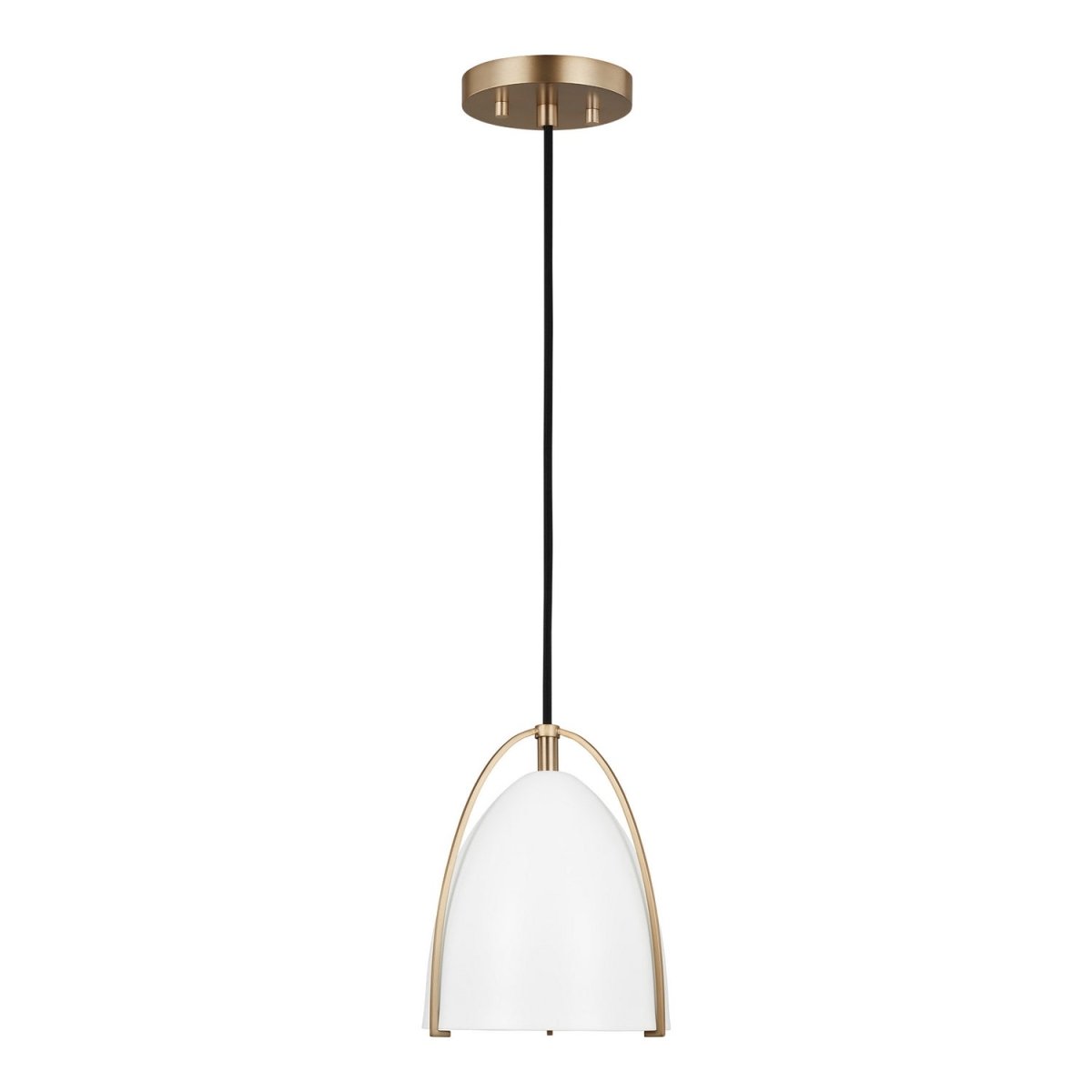 Mini-suspension Norman - Laiton satiné Blanc mat by Visual Comfort Studio | Luminaires & cie